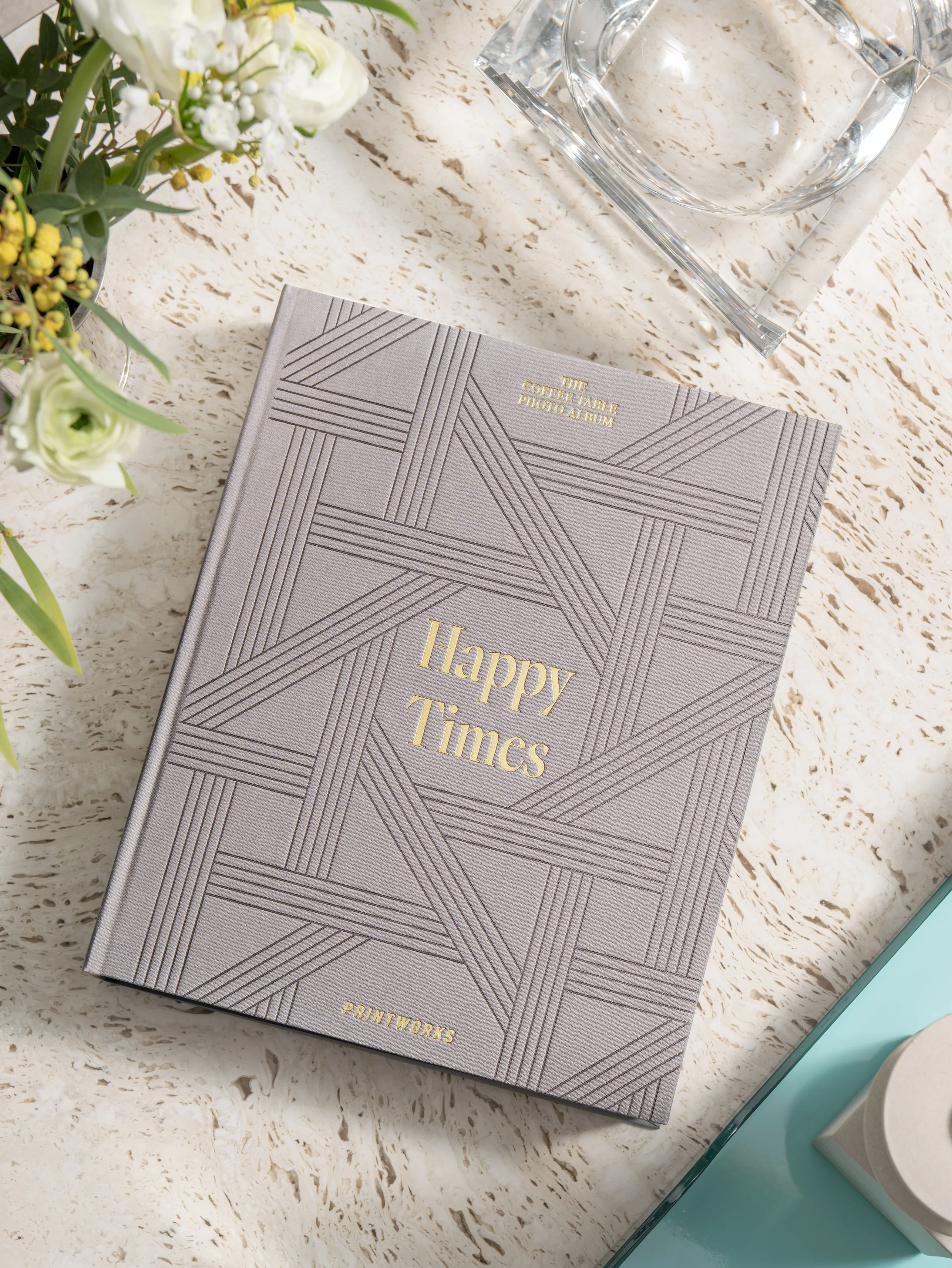 Album na zdjęcia HAPPY TIMES szary ze złotym - Image 3