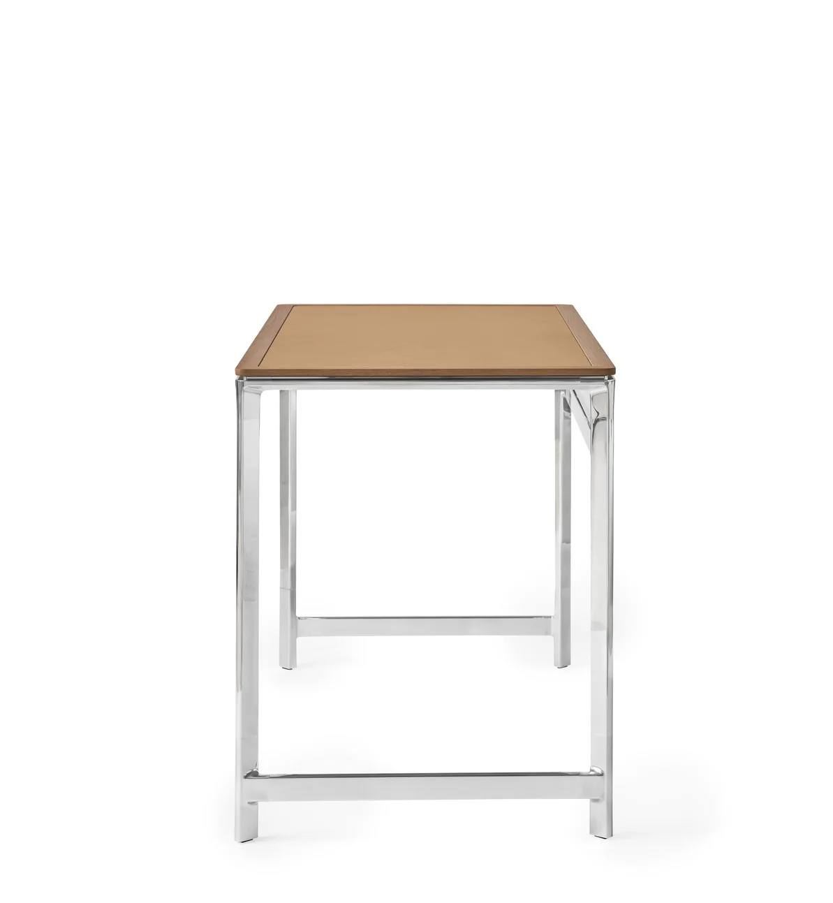 Biurko STUDIO kamelowy skórzany blat z dębową ramą i aluminiową podstawą - Image 16