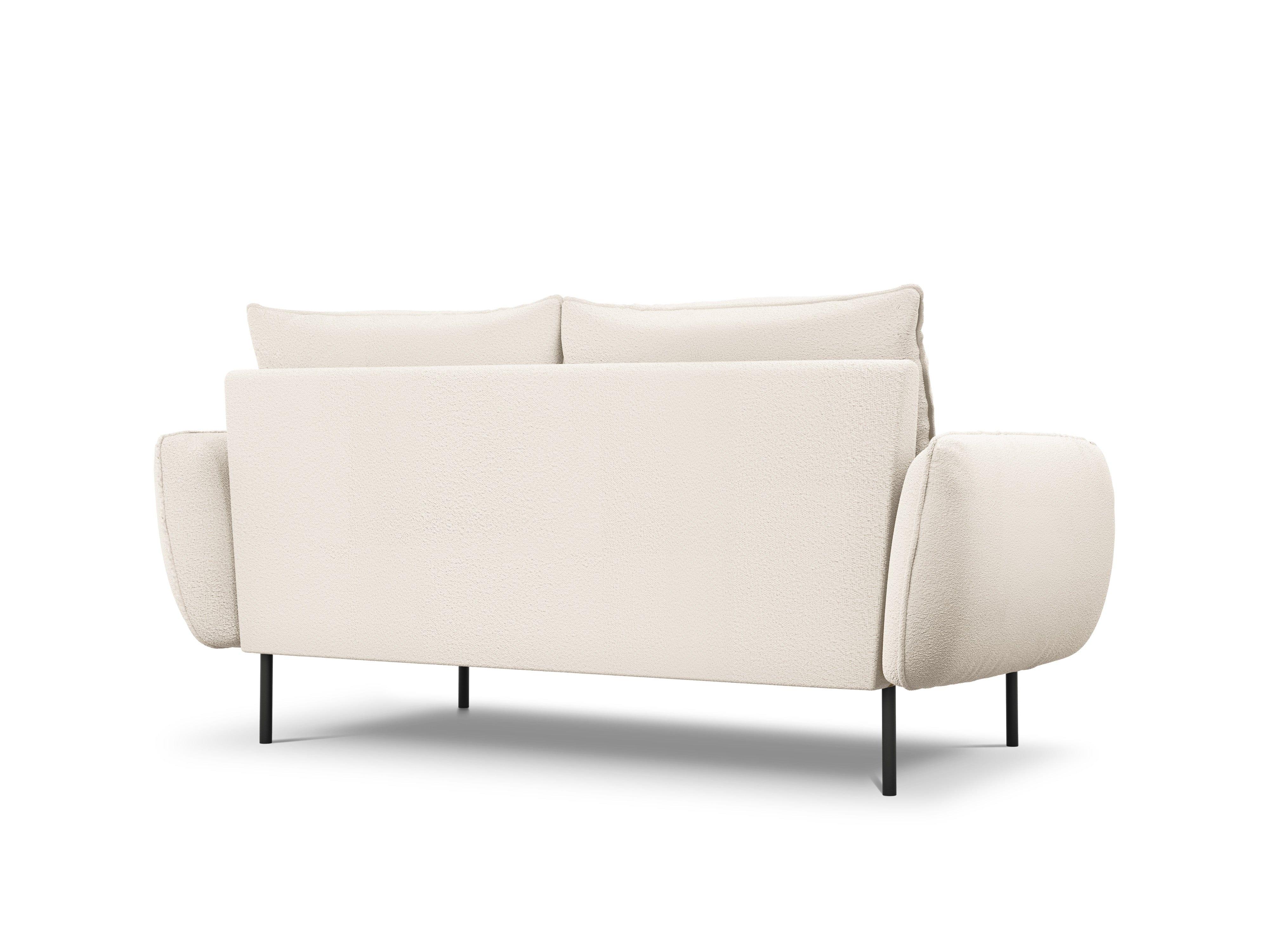 Sofa 2-osobowa VIENNA beżowy boucle z czarną podstawą - Image 4