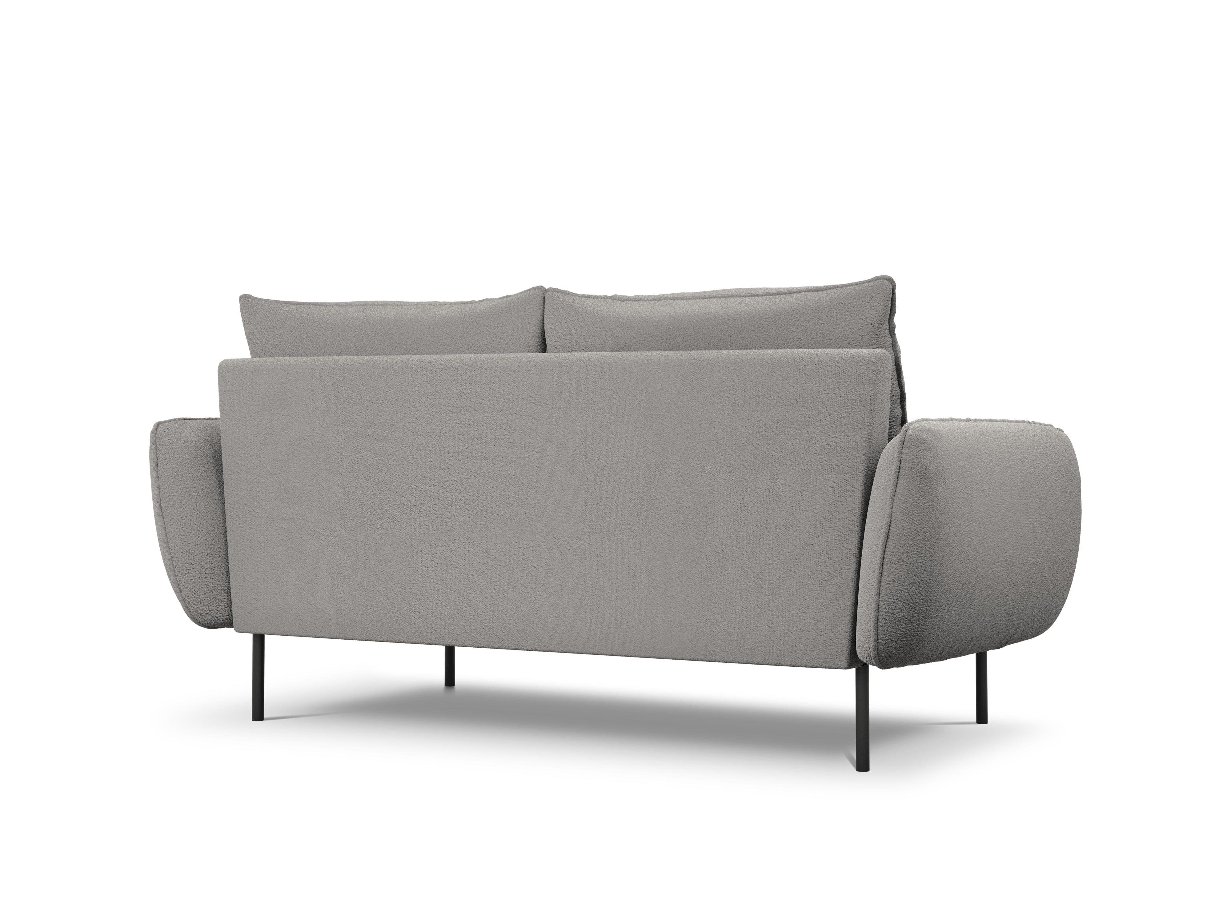 Sofa 2-osobowa VIENNA szary boucle z czarną podstawą - Image 8
