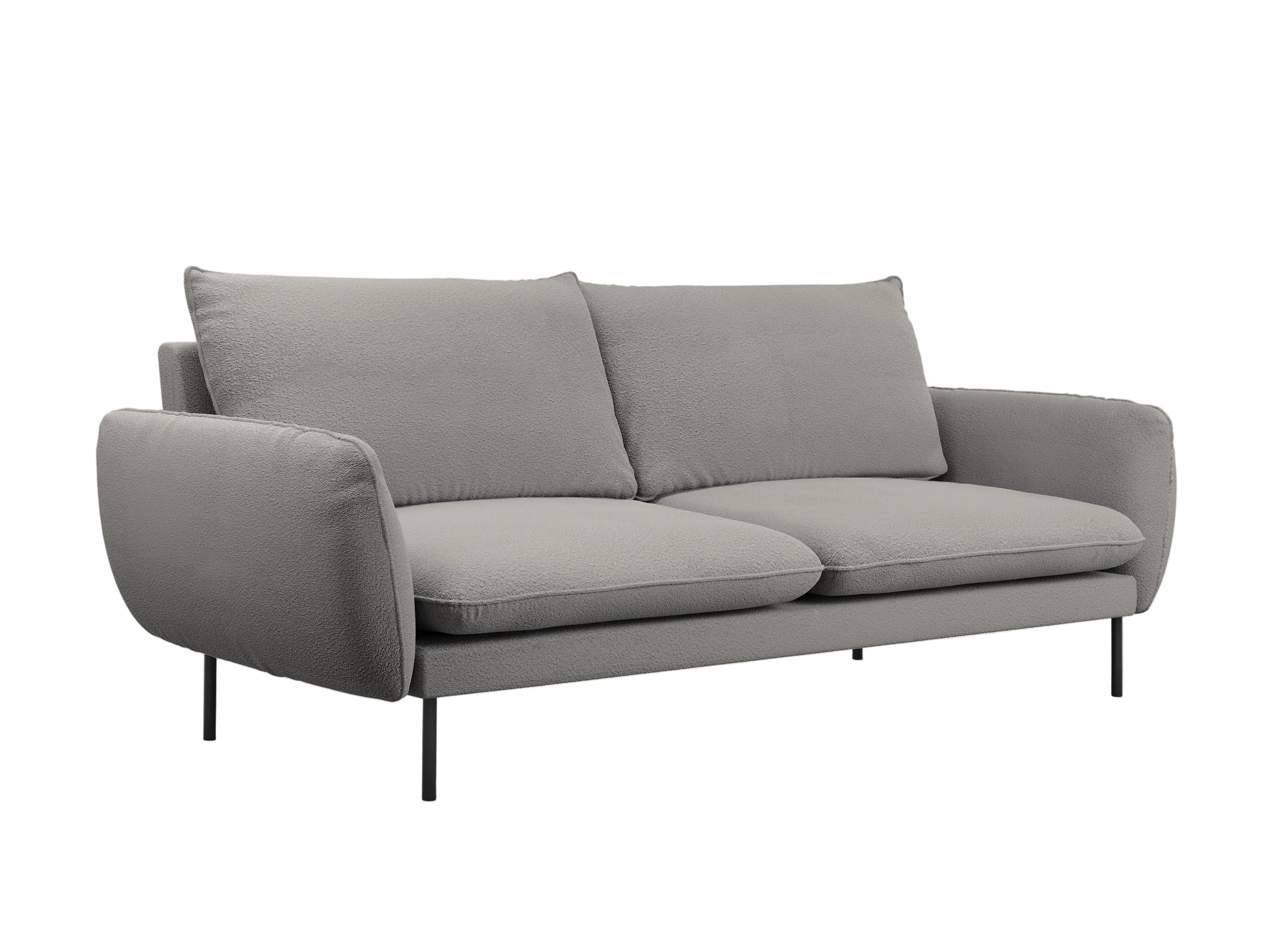 Sofa 4-osobowa VIENNA szary boucle z czarną podstawą