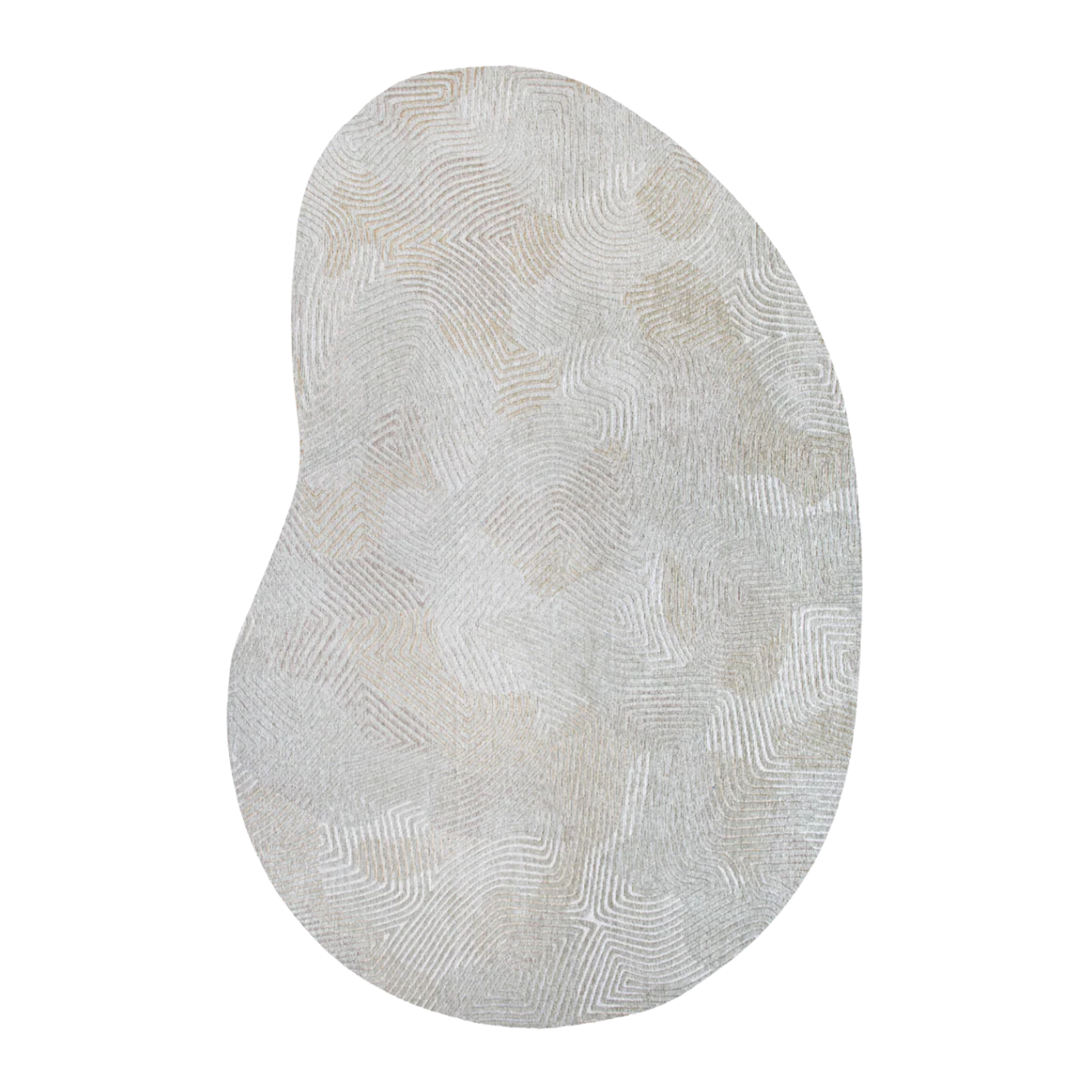 Dywan owalny CORAL SHELL BEIGE beżowy z białym