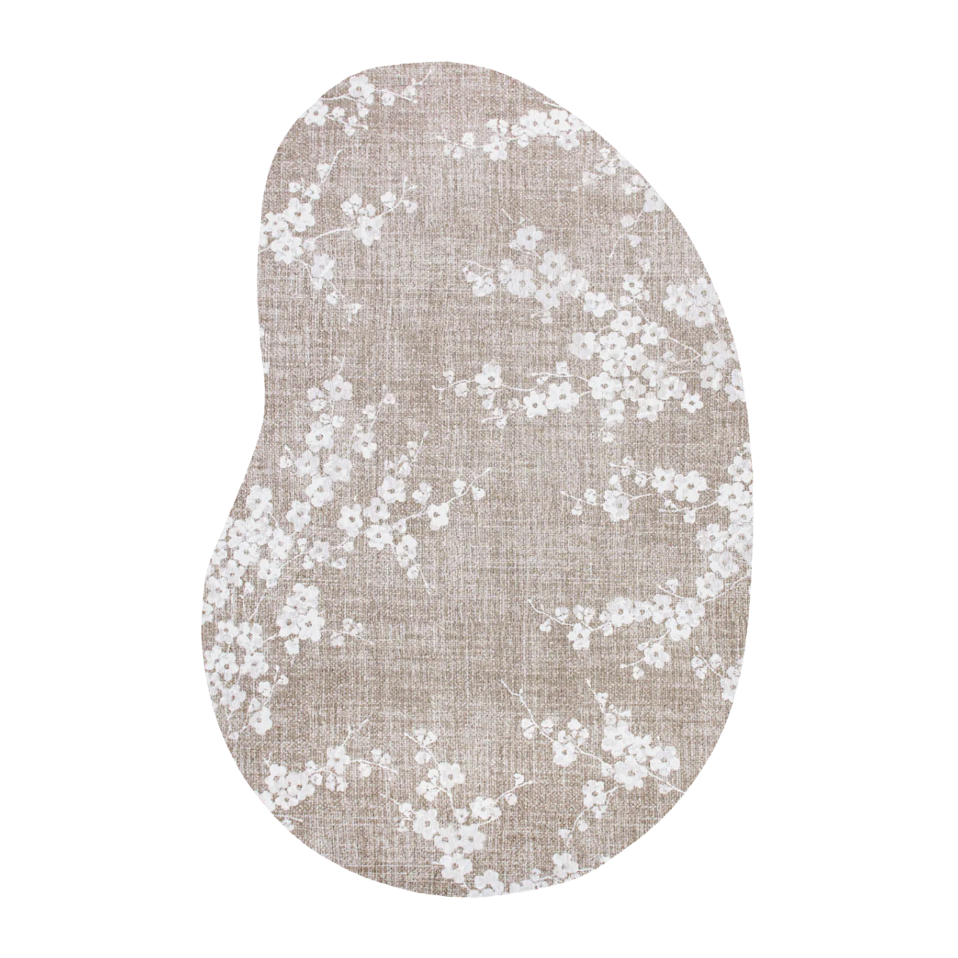 Dywan owalny SAKURA beżowy z białym