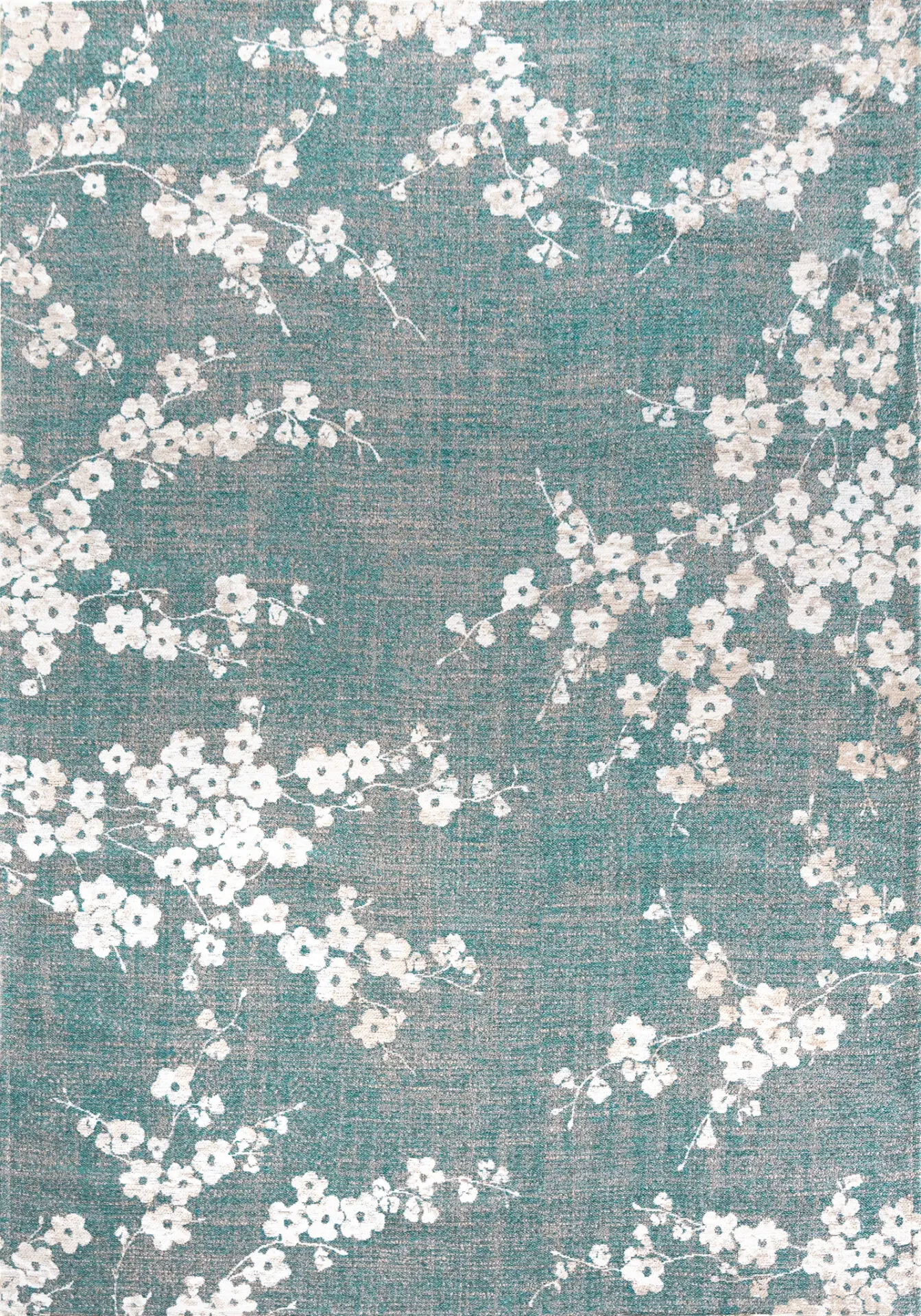 Dywan owalny SAKURA niebieski z białym - Image 3