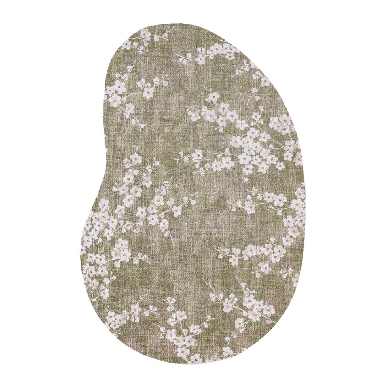 Dywan owalny SAKURA zielony z białym