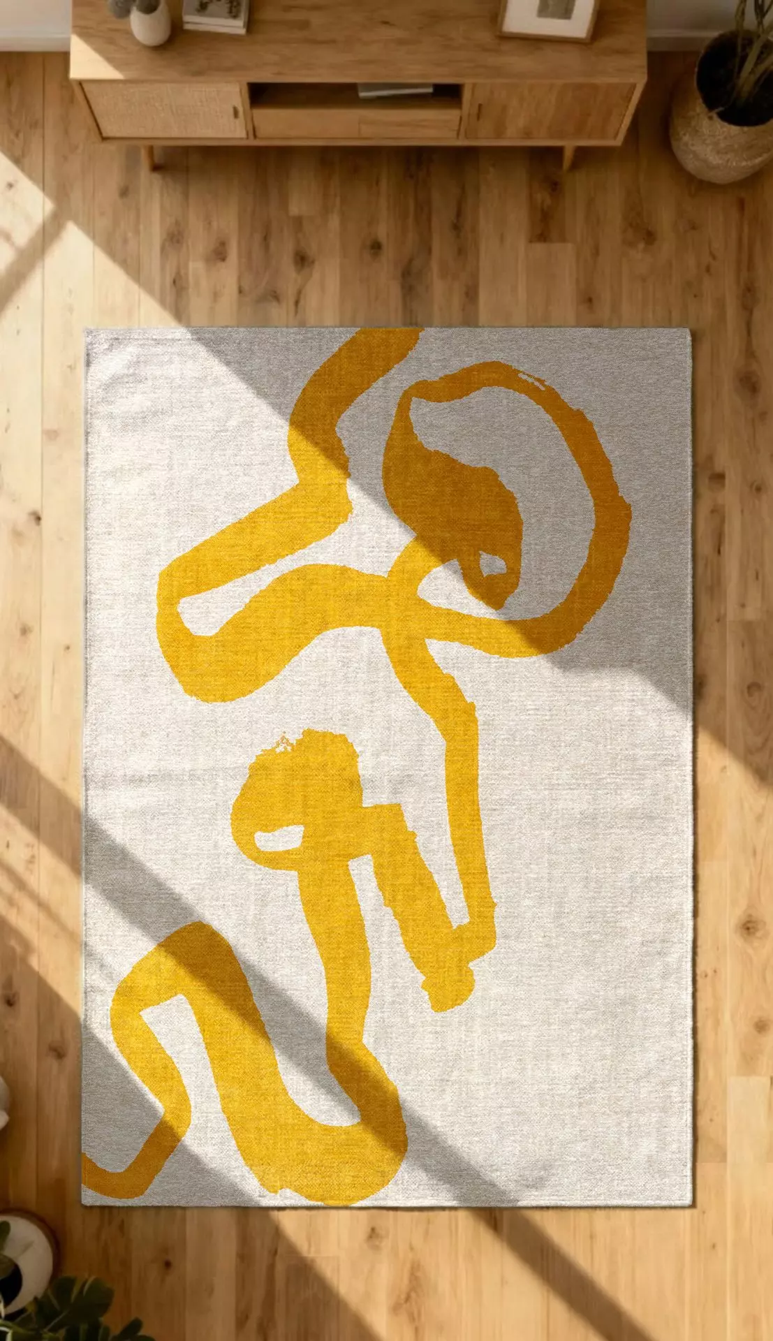 Dywan RIBBON biały z żółtym - Image 3