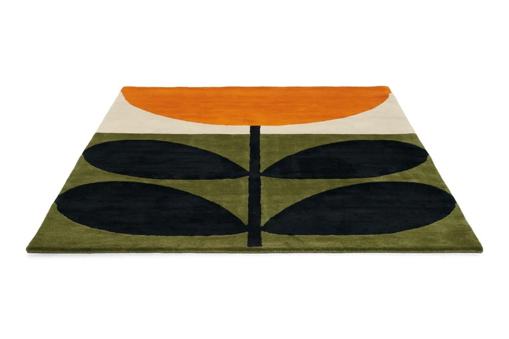 Dywan STEM BLACK zielony z pomarańczowym - Image 3
