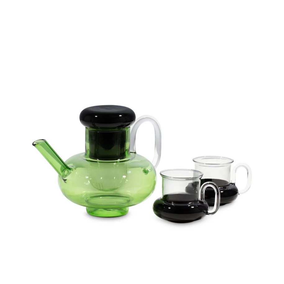 Dzbanek do herbaty BUMP czarno-zielone szkło - Image 5