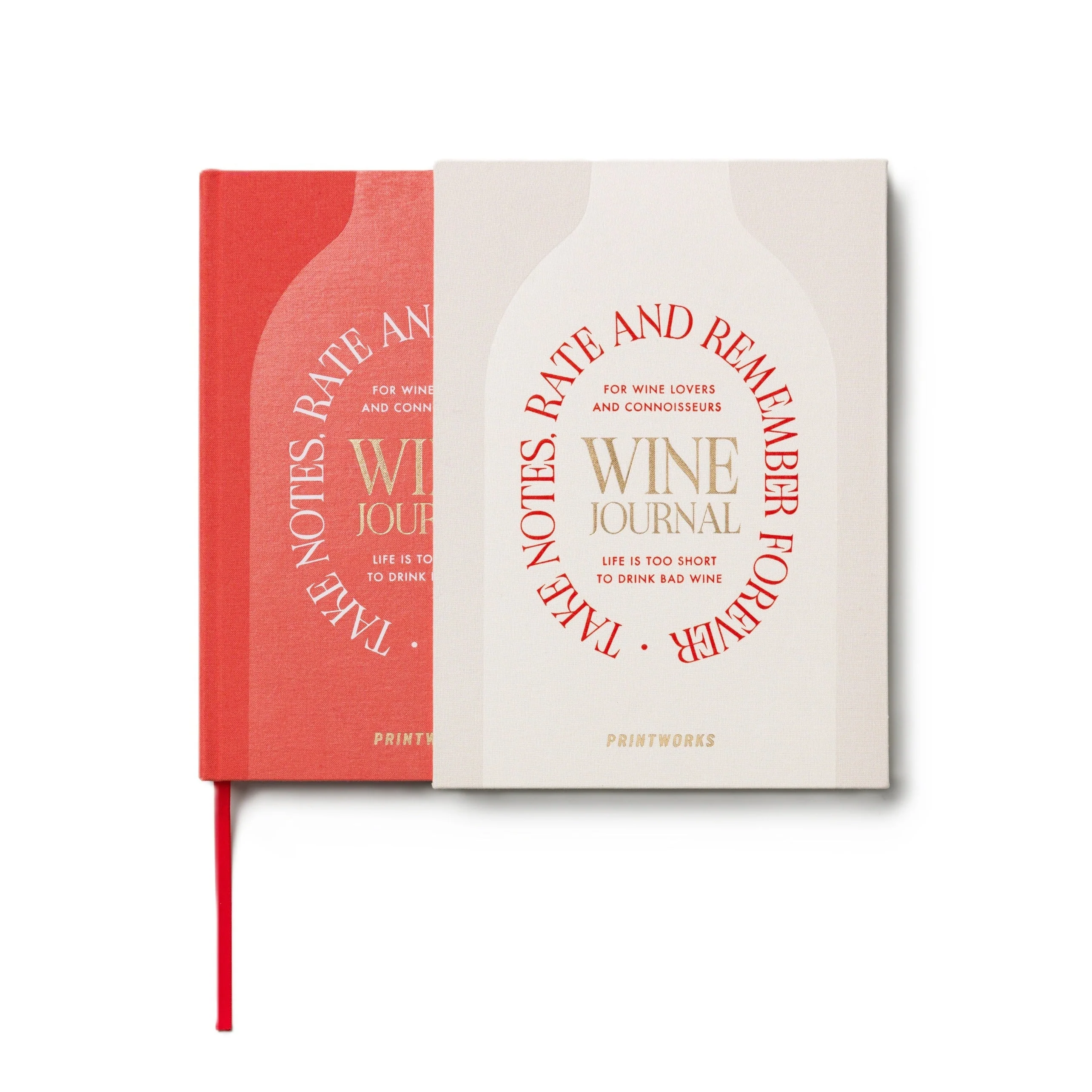 Dziennik degustacji win WINE TASTING beżowy z czerwonym