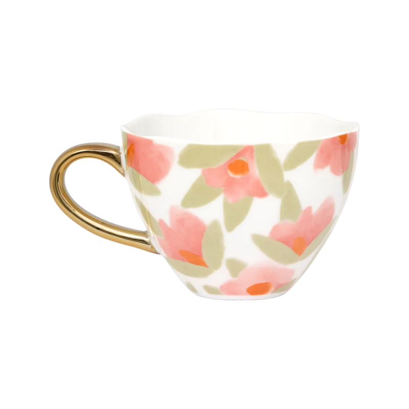 Filiżanka do cappuccino LILJA różowy motyw kwiatowy - Image 3