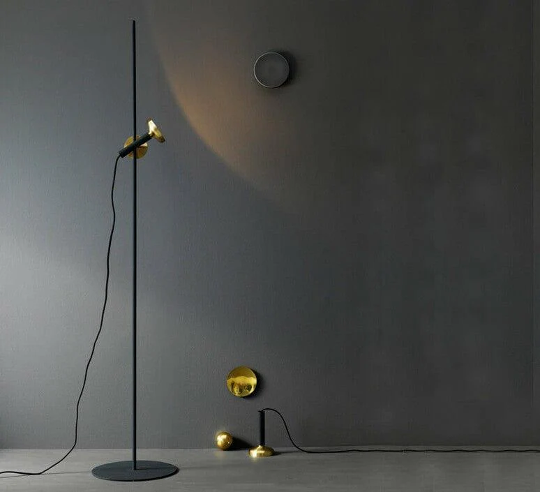 Lampa podłogowa BLEND czarny z mosiężnym wykończeniem - Image 2