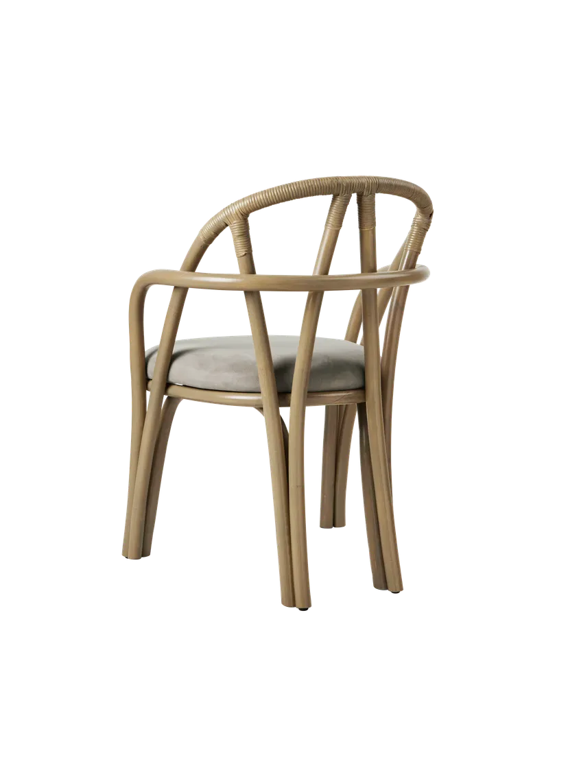 Fotel BISTRA tapicerowany z rattanową oliwkową podstawą - Image 4