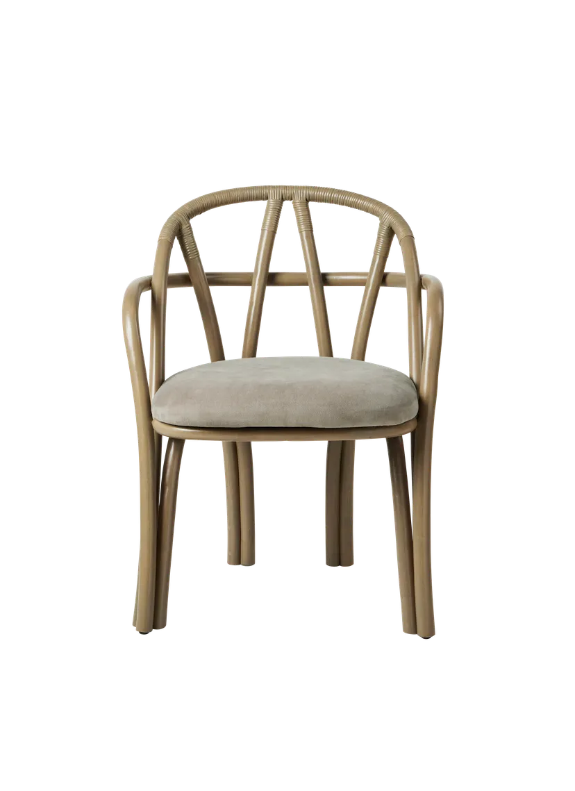 Fotel BISTRA tapicerowany z rattanową oliwkową podstawą - Image 5