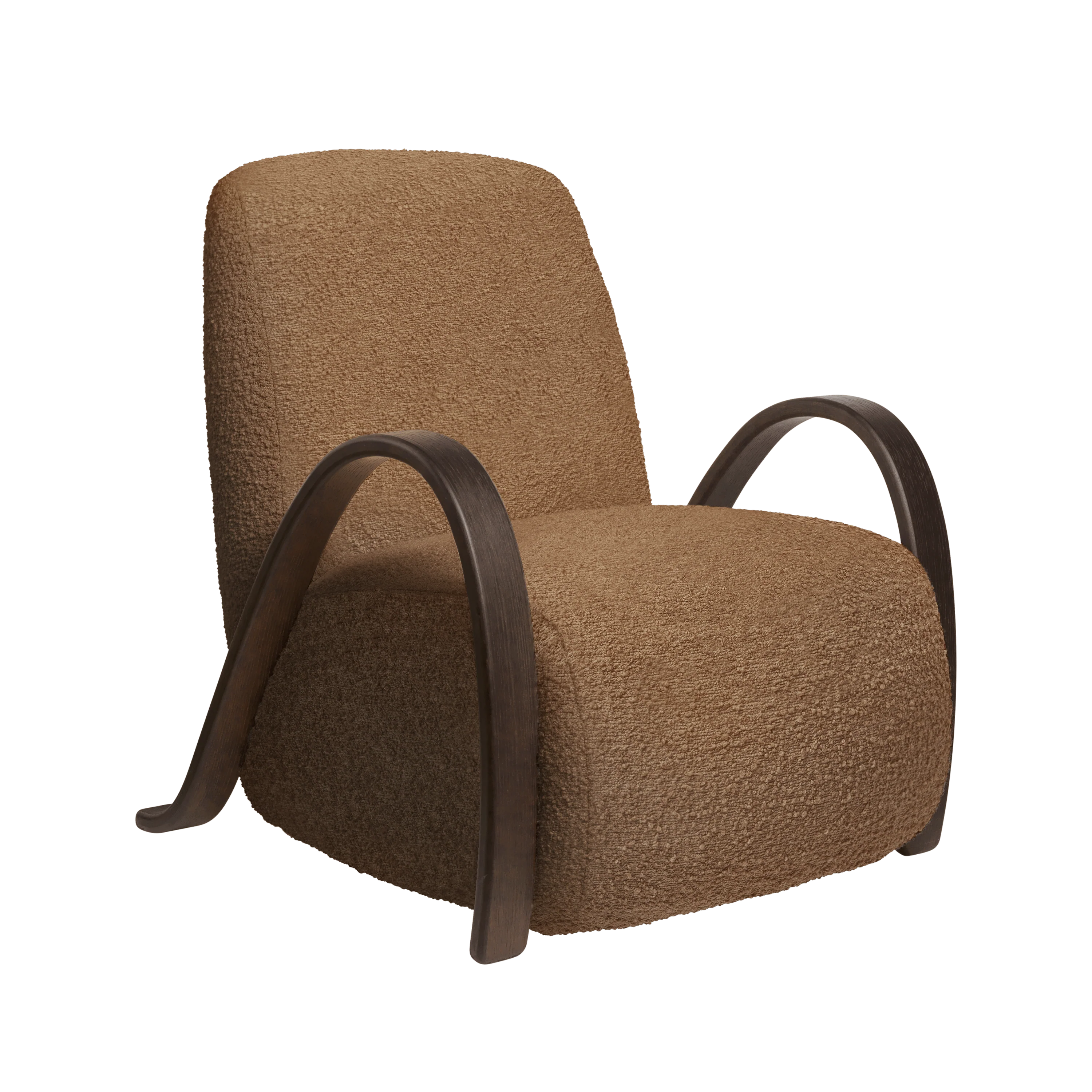 Fotel BUUR LOUNGE brązowy boucle