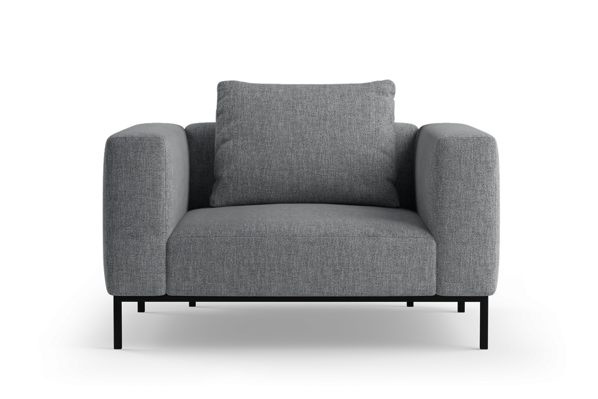 Fotel HOLDEN tapicerowany z czarną podstawą - Image 4
