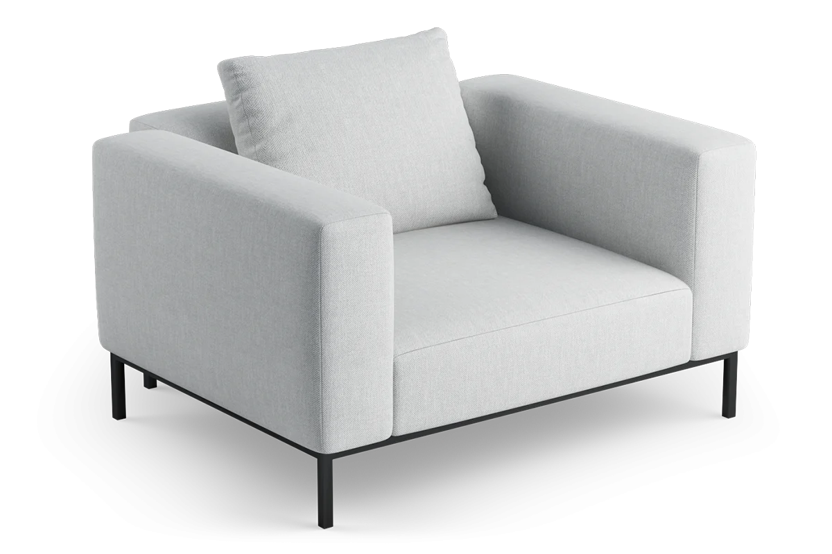Fotel HOLDEN tapicerowany z czarną podstawą - Image 6