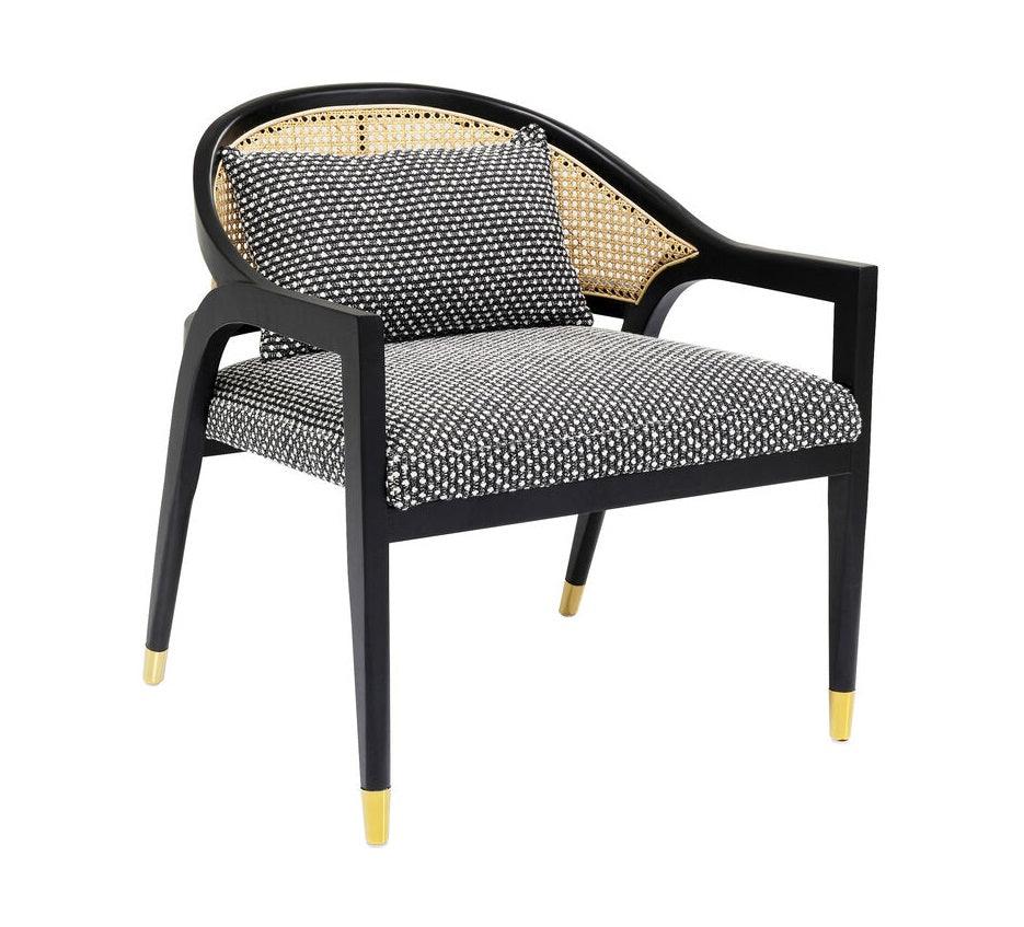 Fotel HORIZON czarny z rattanem