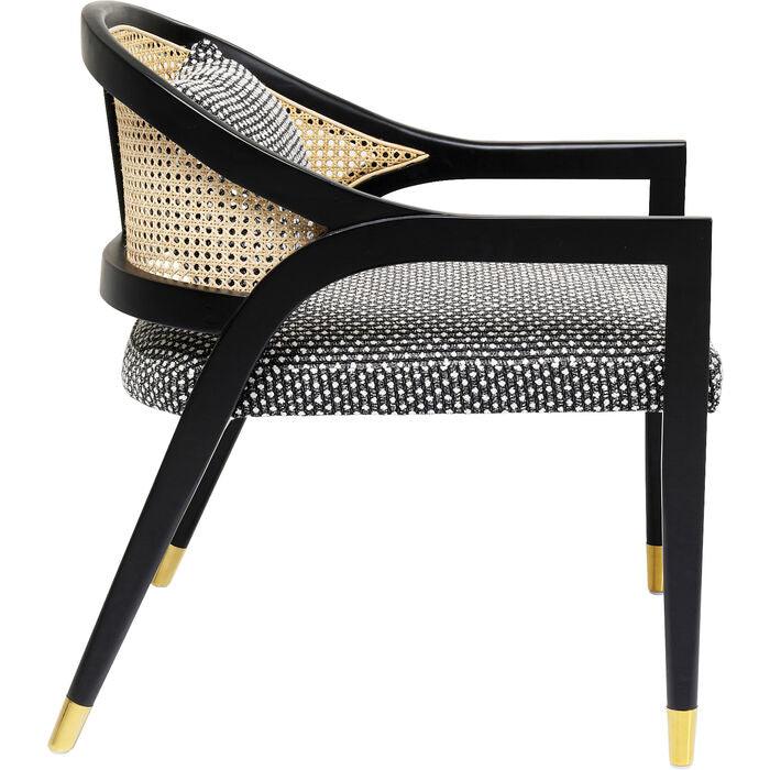 Fotel HORIZON czarny z rattanem - Image 10