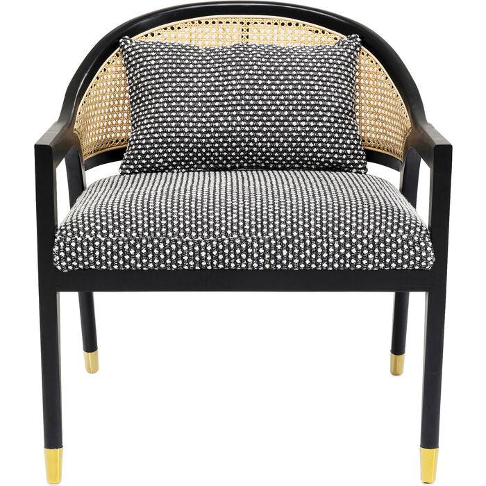 Fotel HORIZON czarny z rattanem - Image 3
