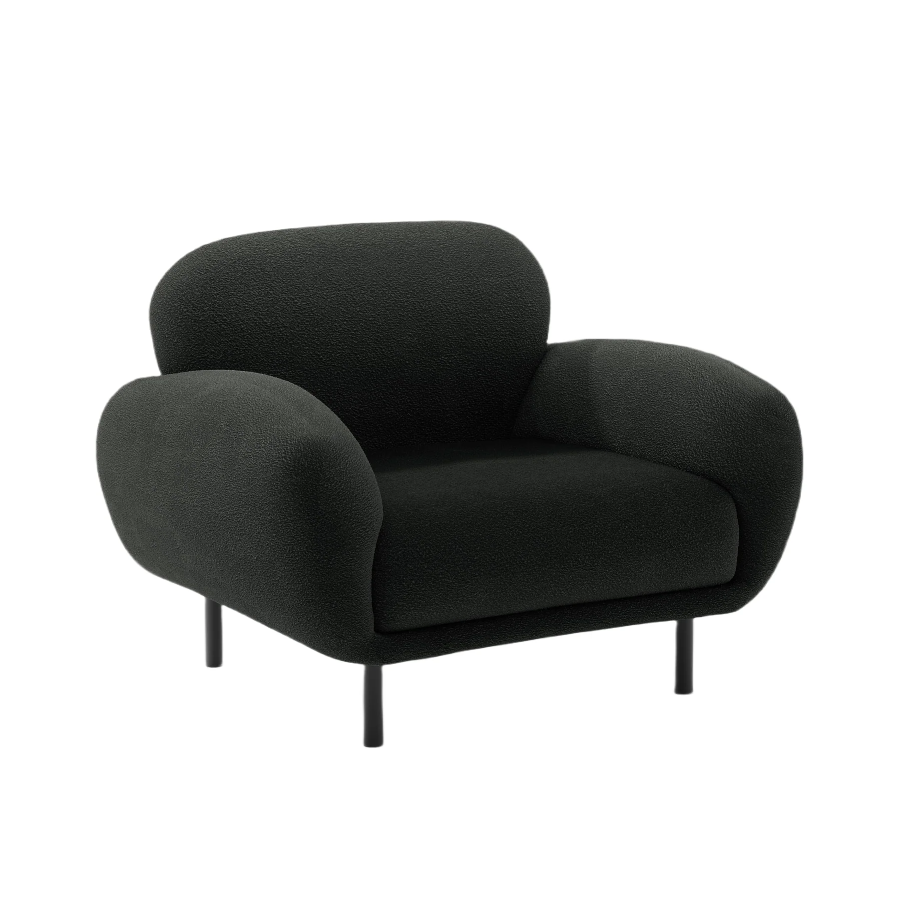 Fotel POPPY czarny boucle