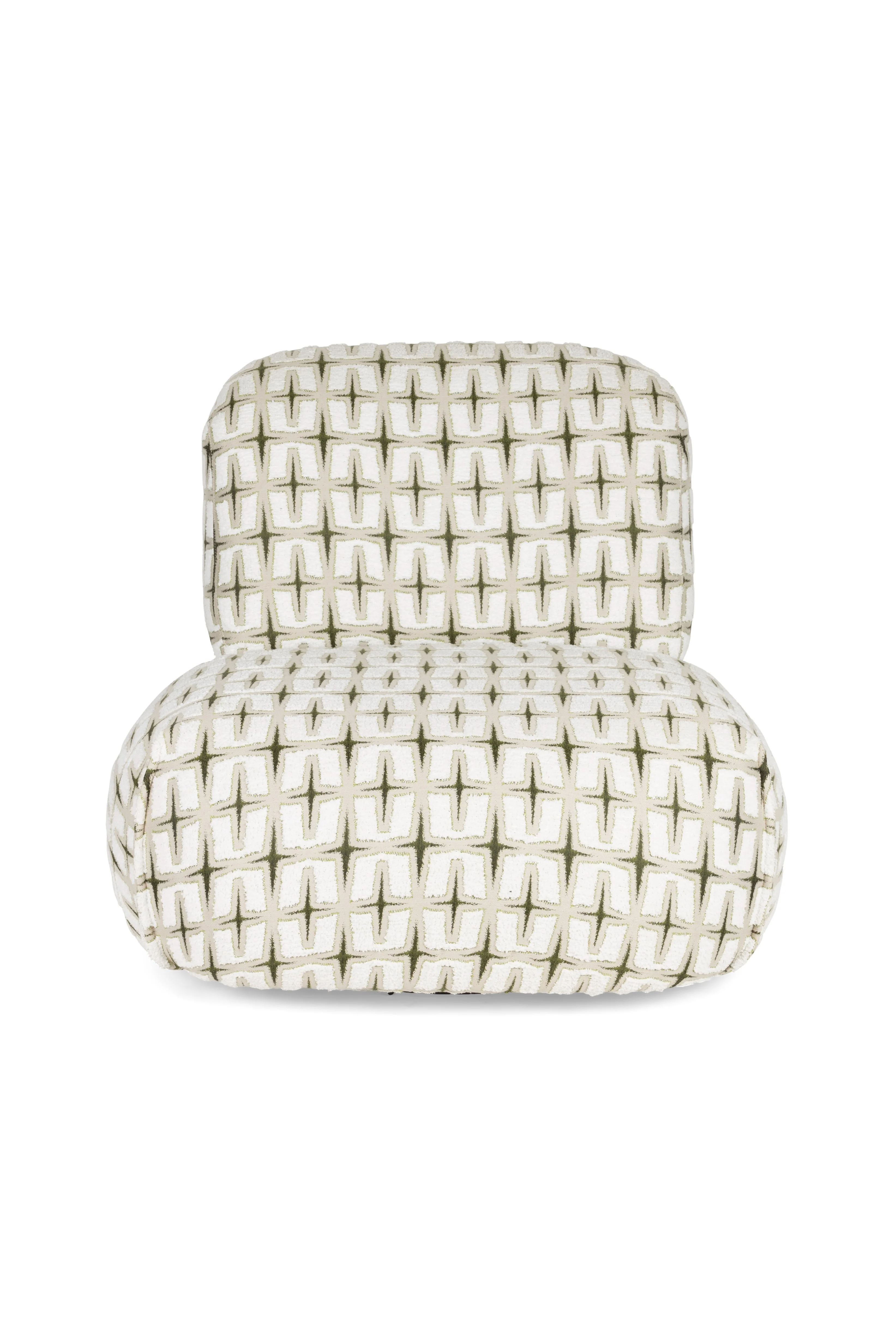 Fotel RITZ beżowy z geometrycznym wzorem - Image 3