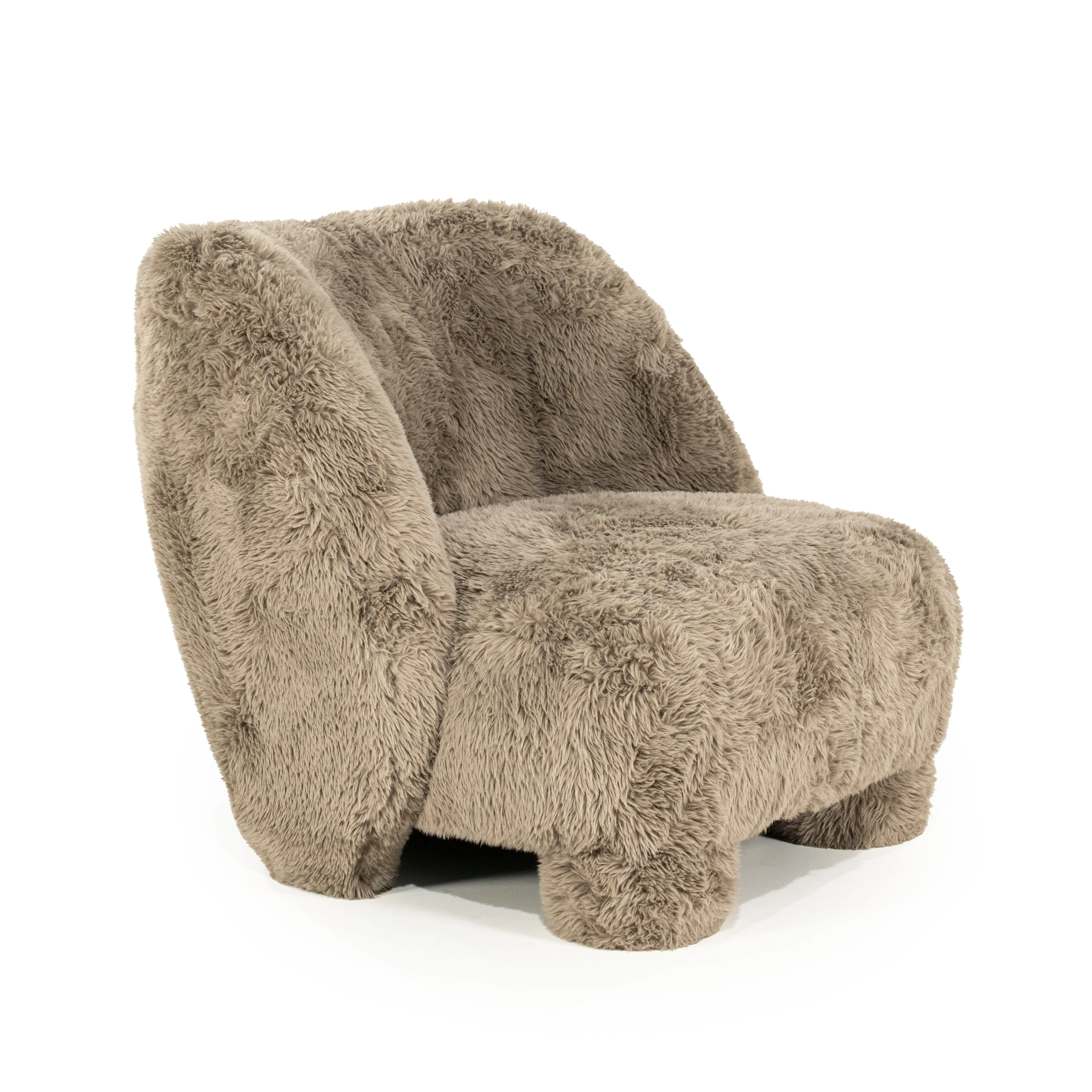 Fotel SAMSON futrzany taupe