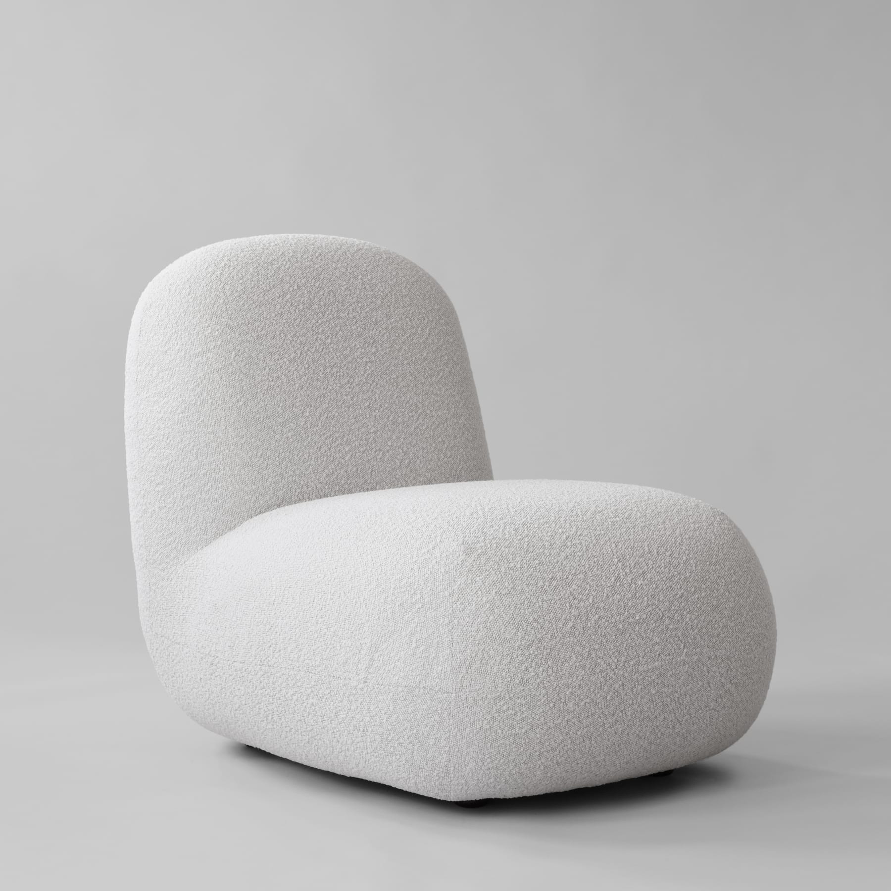 Fotel bez podłokietników TOE FLAT bouclé biały - Image 7