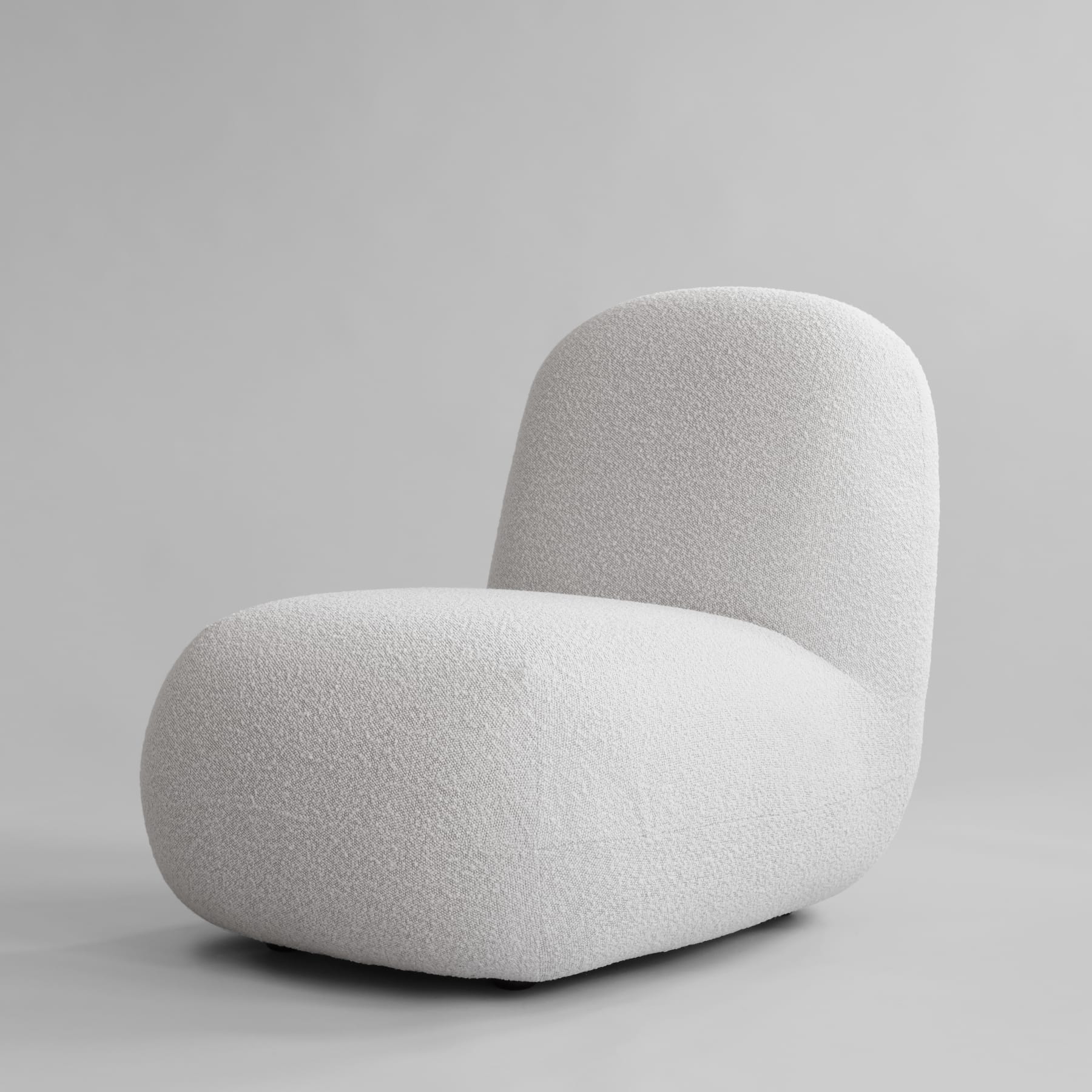 Fotel bez podłokietników TOE FLAT bouclé biały - Image 8