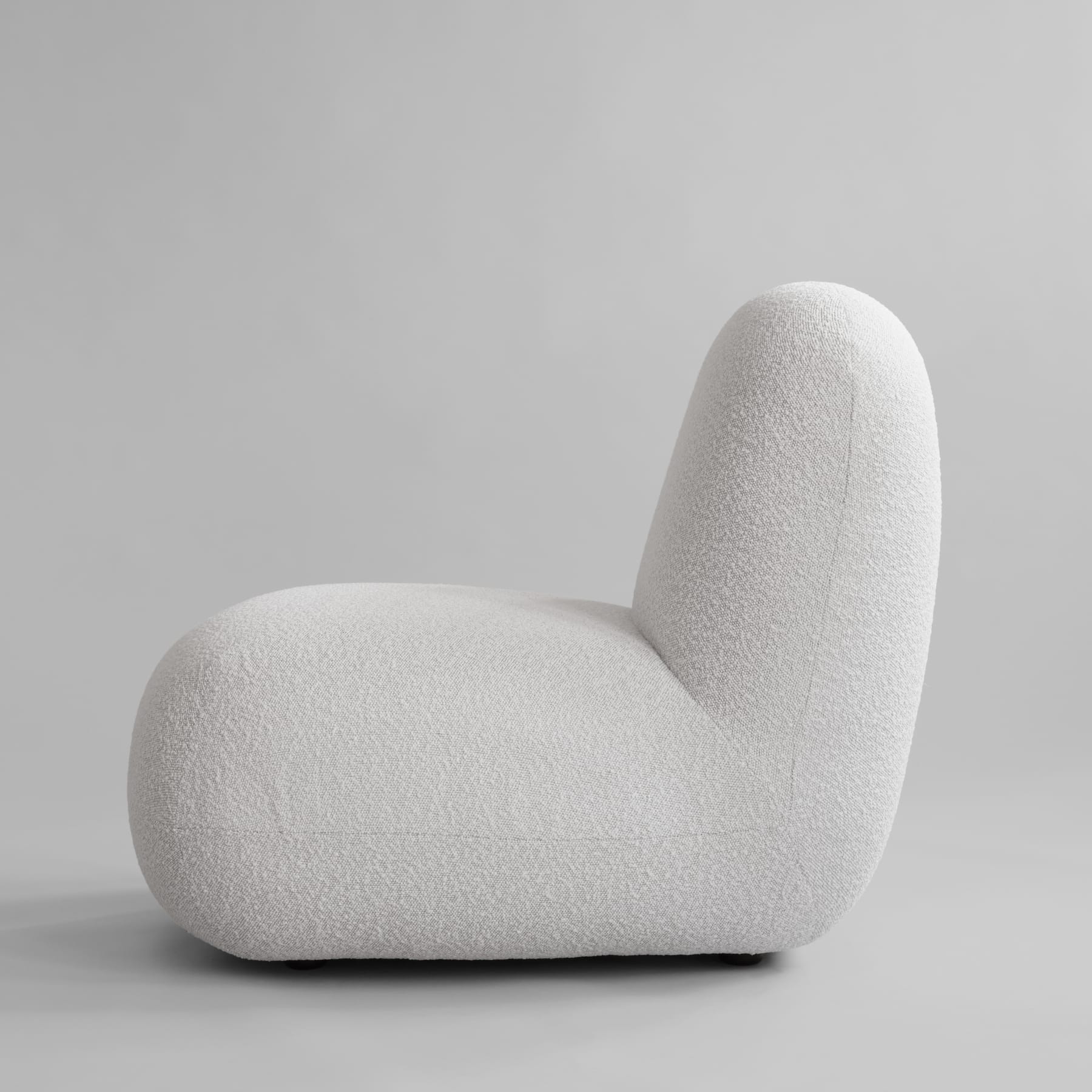 Fotel bez podłokietników TOE FLAT bouclé biały - Image 9