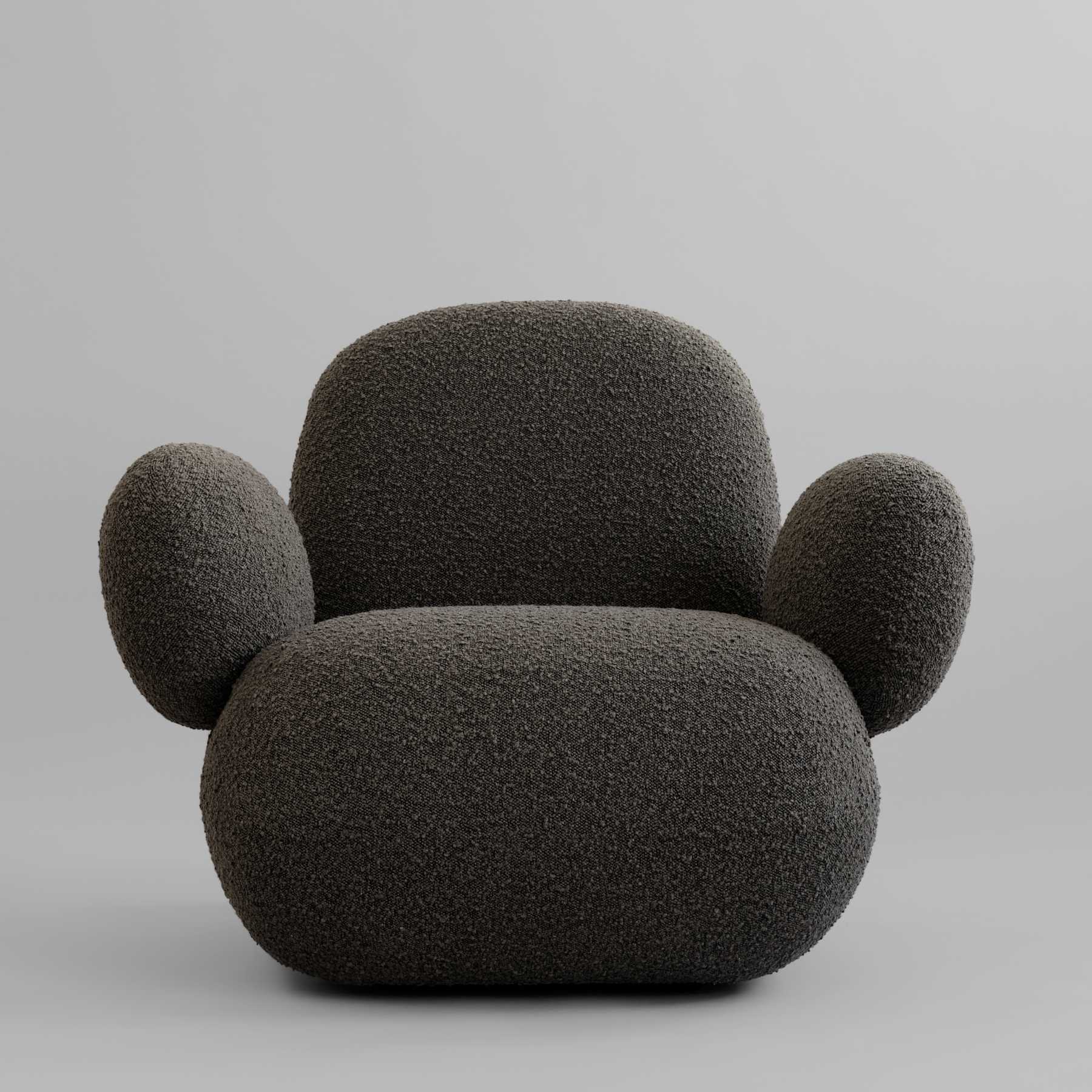 Fotel TOE FLAT szaro-brązowy bouclé - Image 12