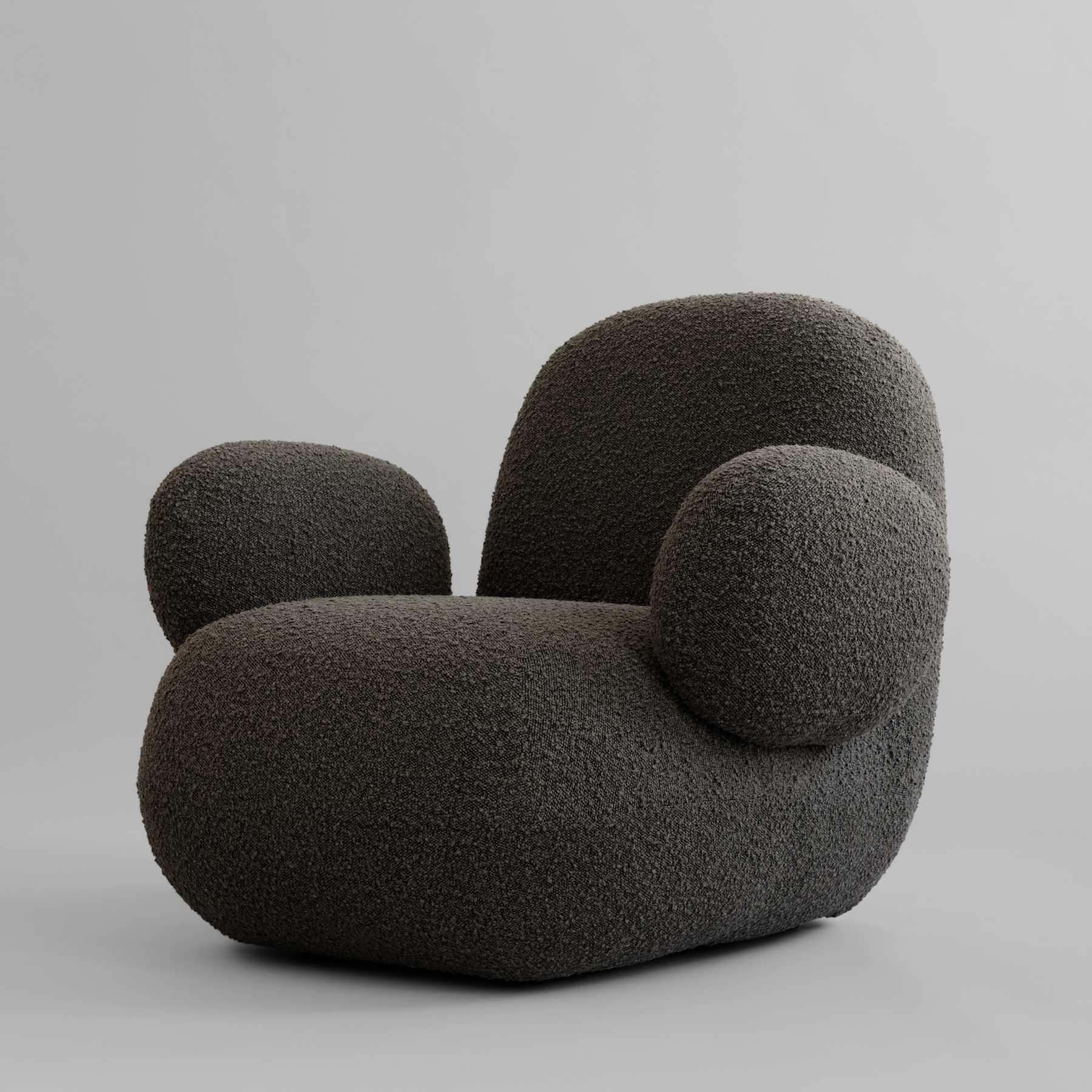 Fotel TOE FLAT szaro-brązowy bouclé - Image 6
