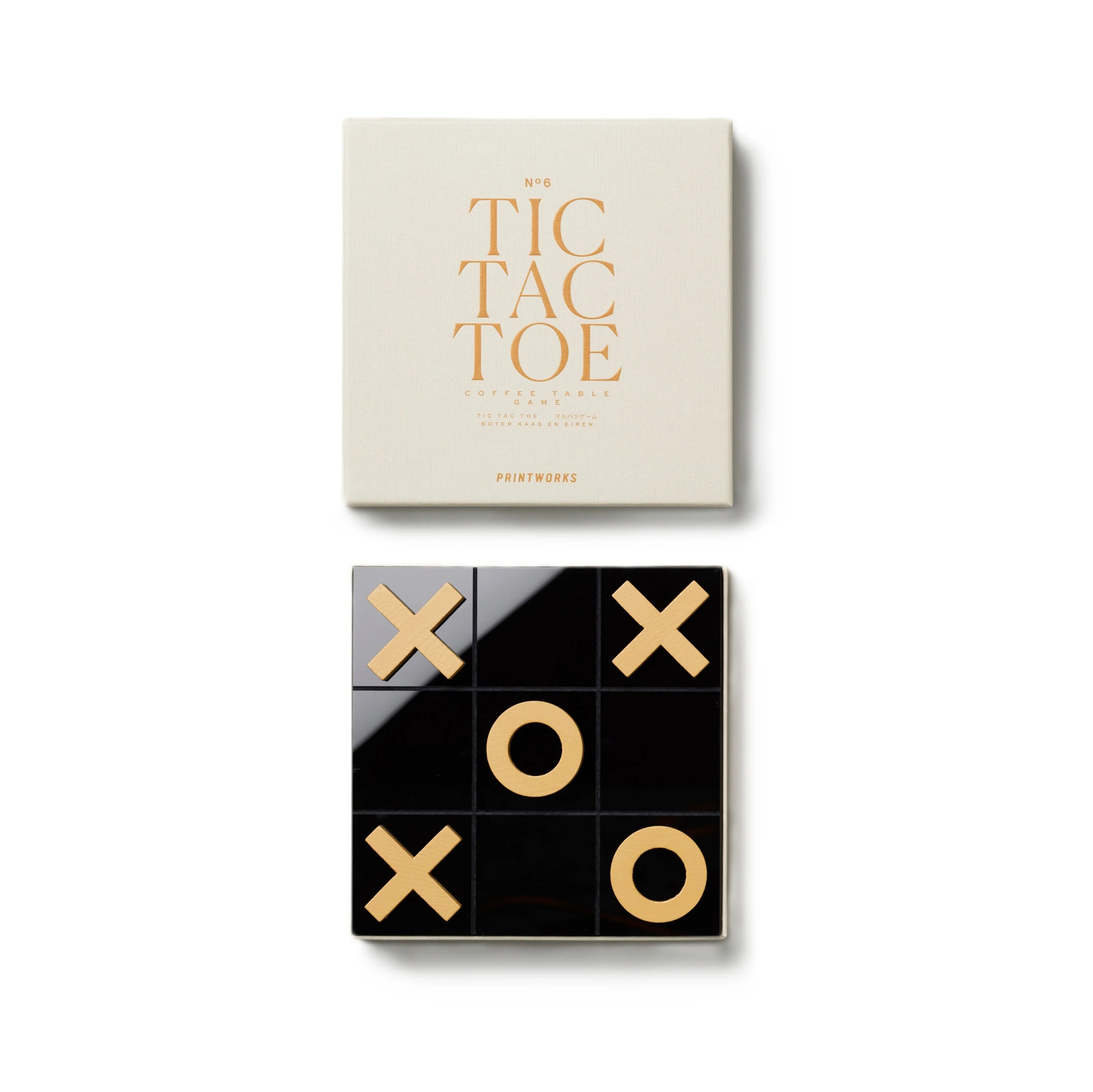 Gra kółko i krzyżyk TIC TAC TOE beżowy z czarnym