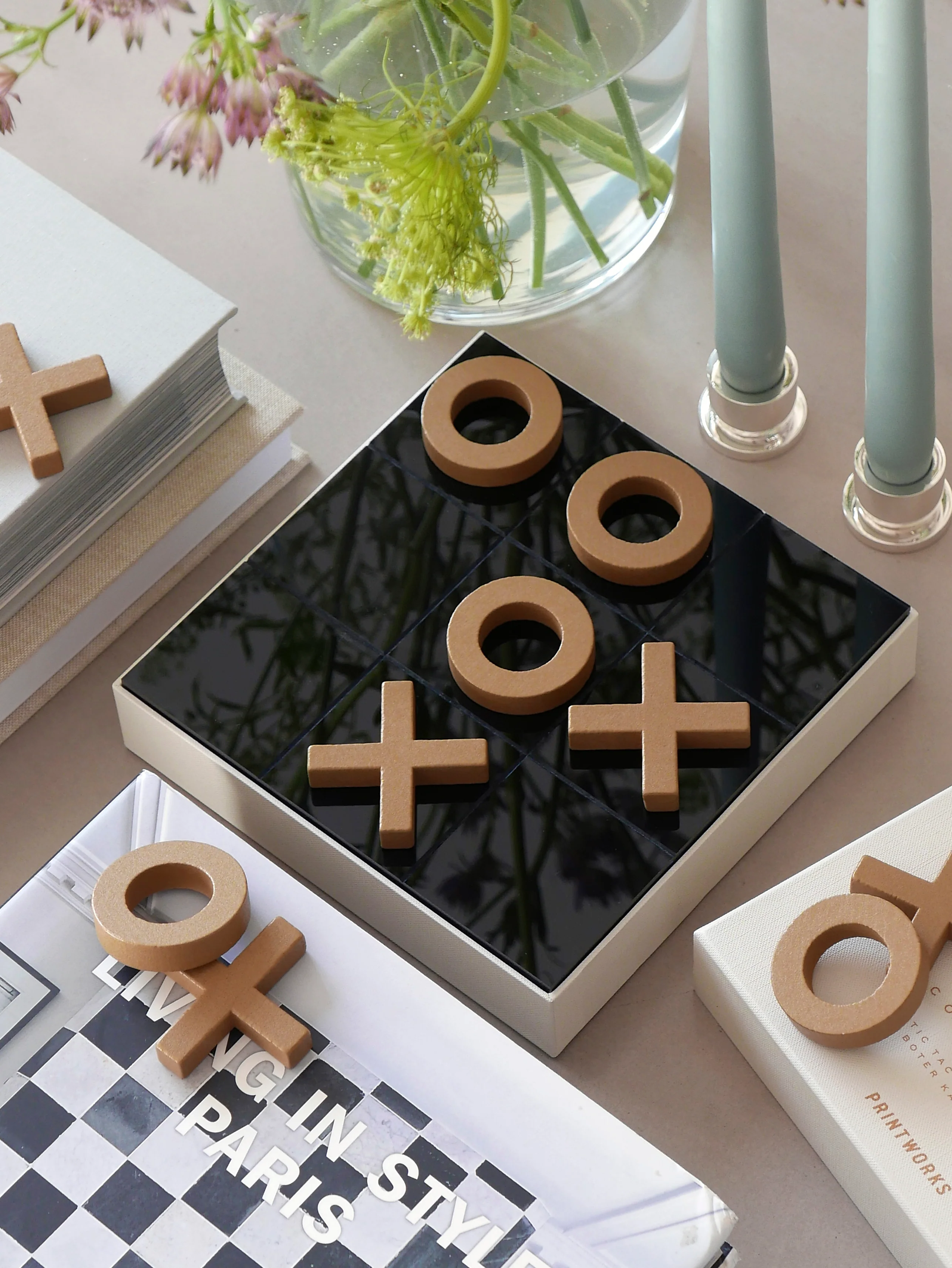 Gra kółko i krzyżyk TIC TAC TOE beżowy z czarnym - Image 3