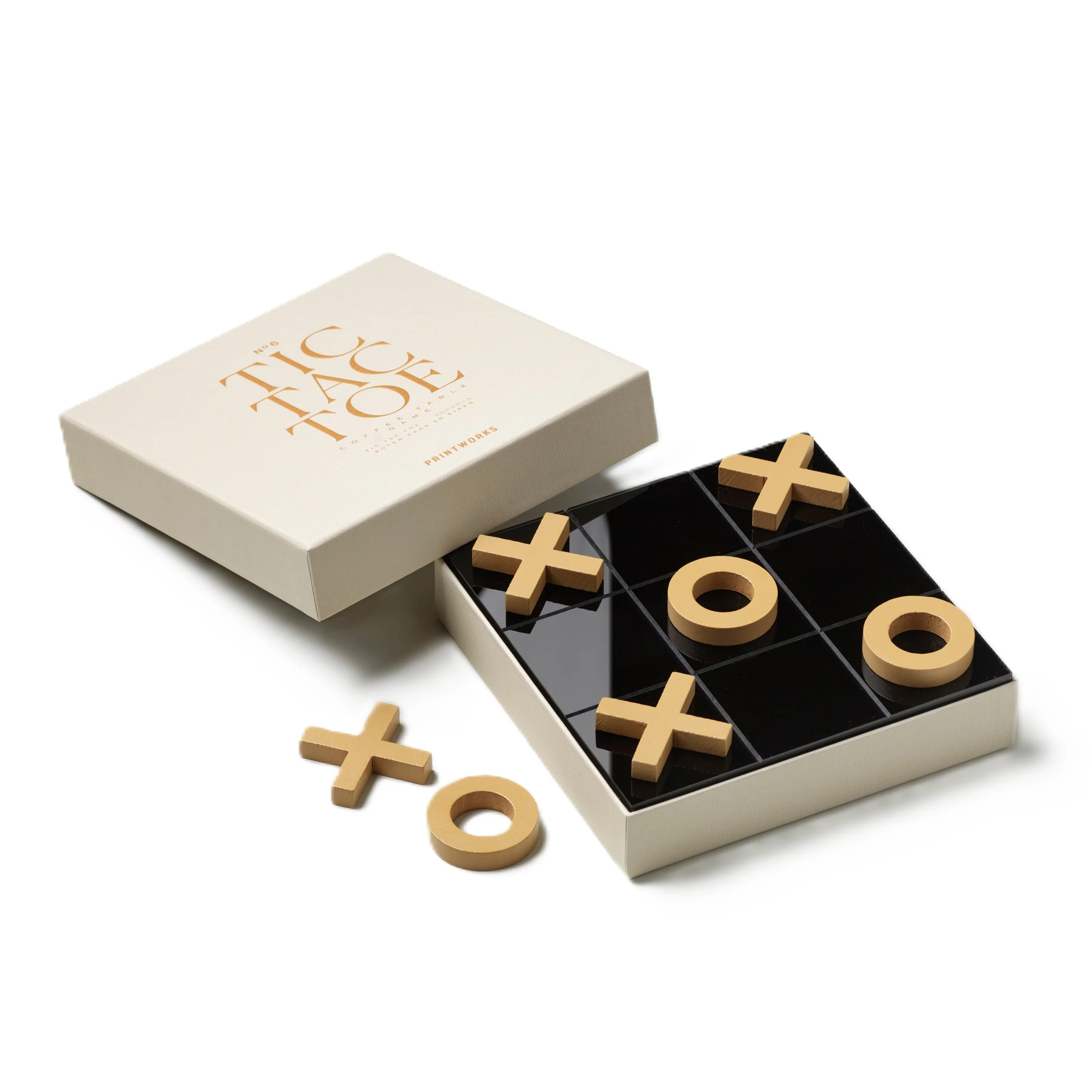 Gra kółko i krzyżyk TIC TAC TOE beżowy z czarnym - Image 4