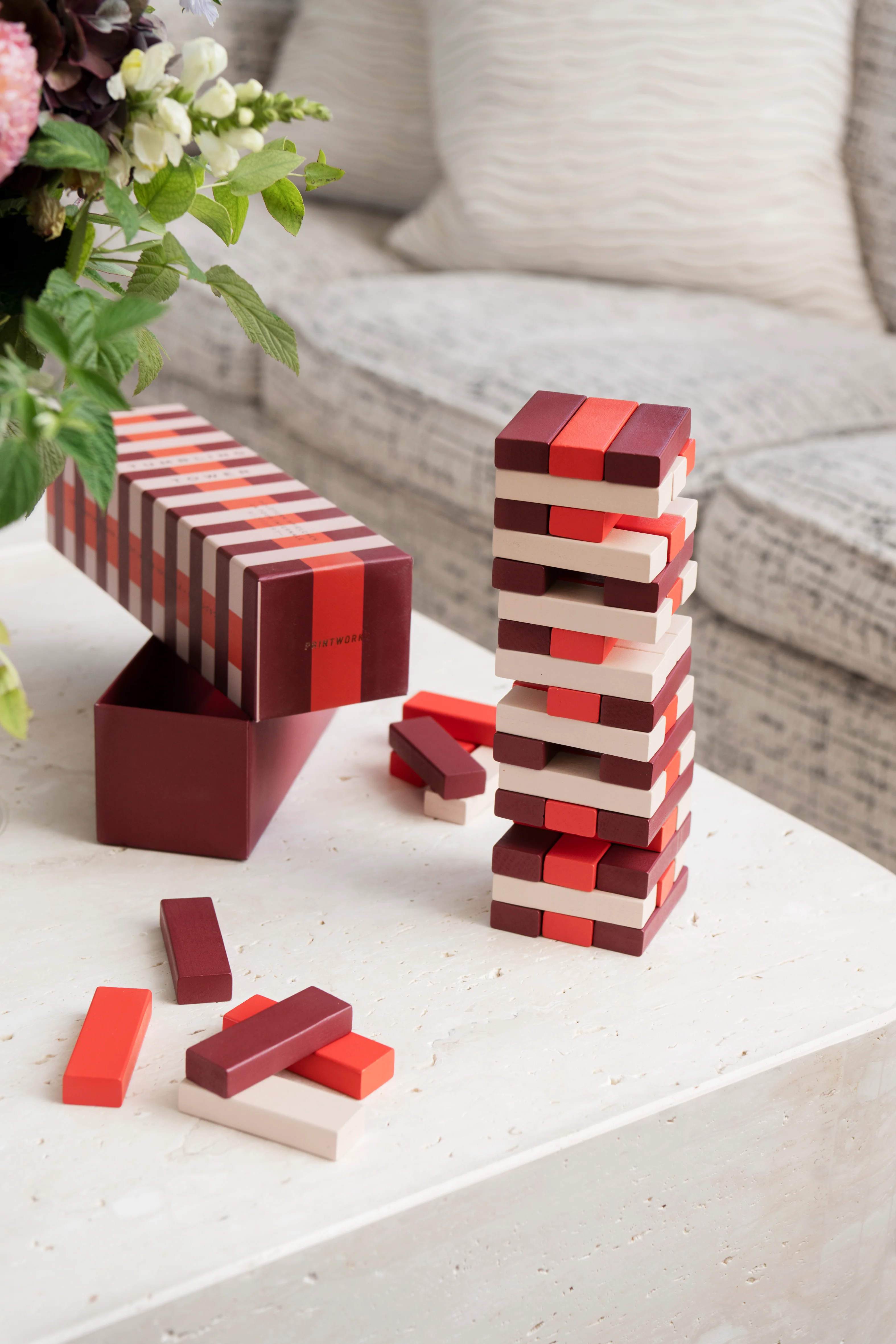 Gra strategiczna yenga TUMBLING TOWER beżowy z czerwonym - Image 3