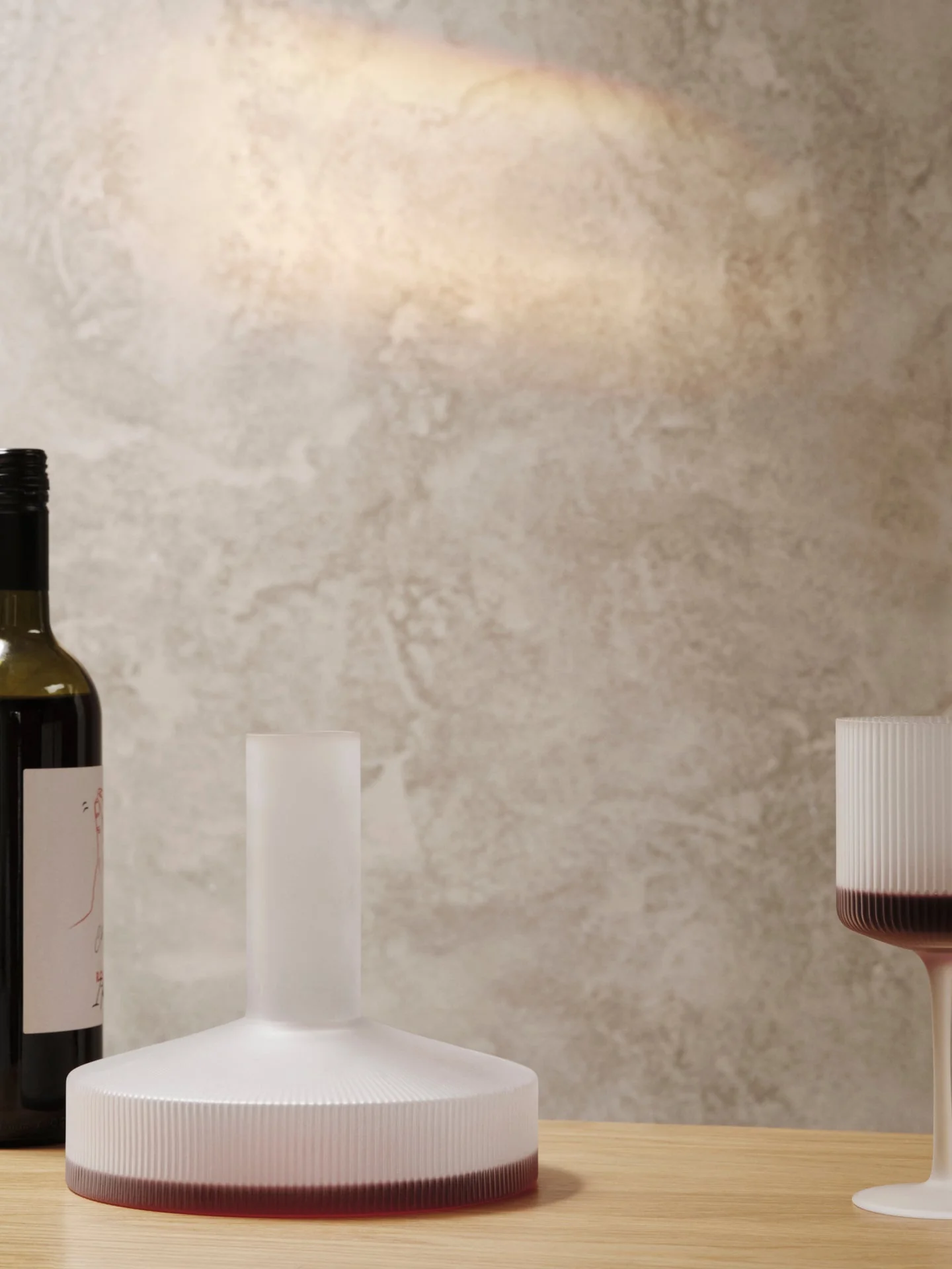 Karafka na wino RIPPLE białe szkło - Image 2