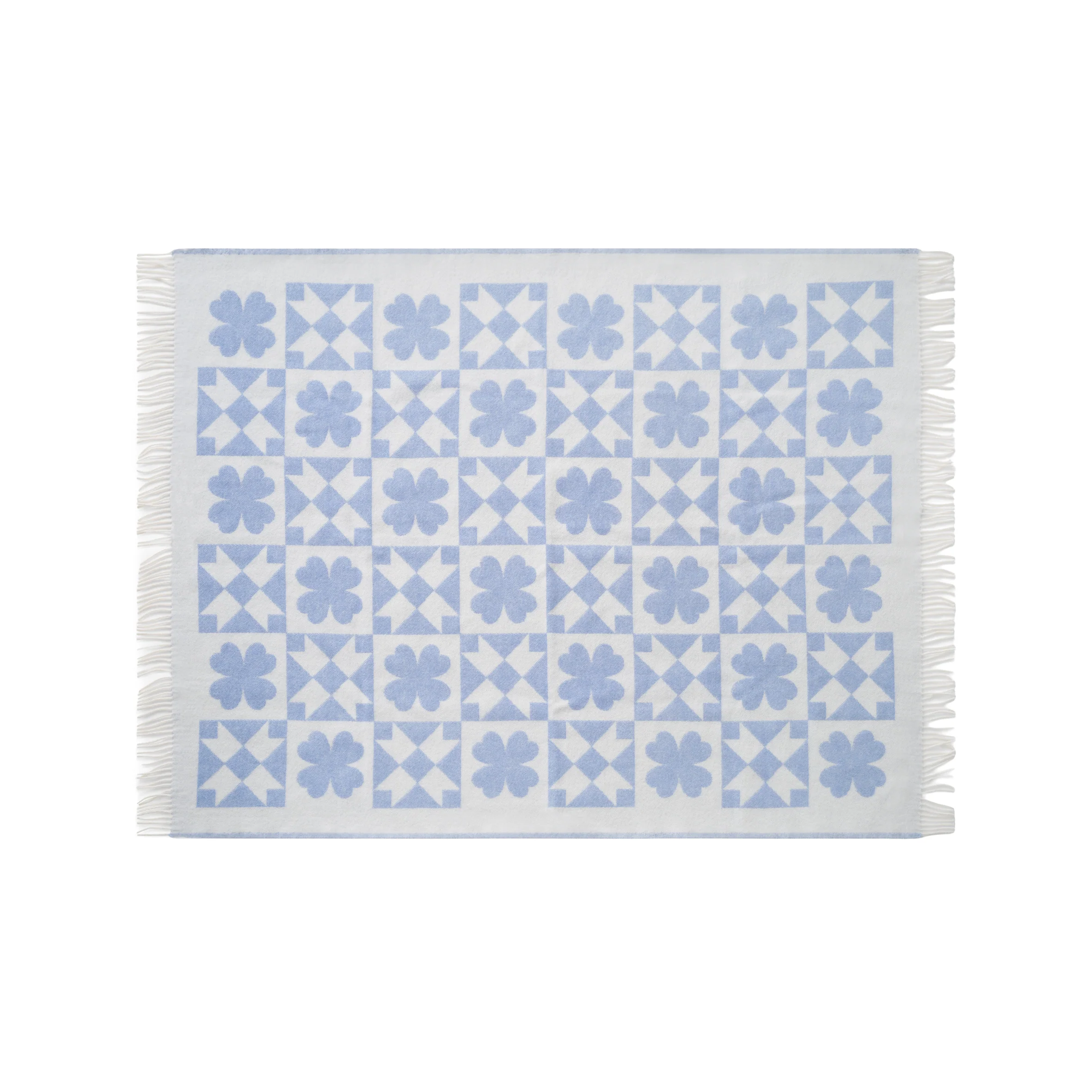 Koc QUILT niebieski z białym - Image 3