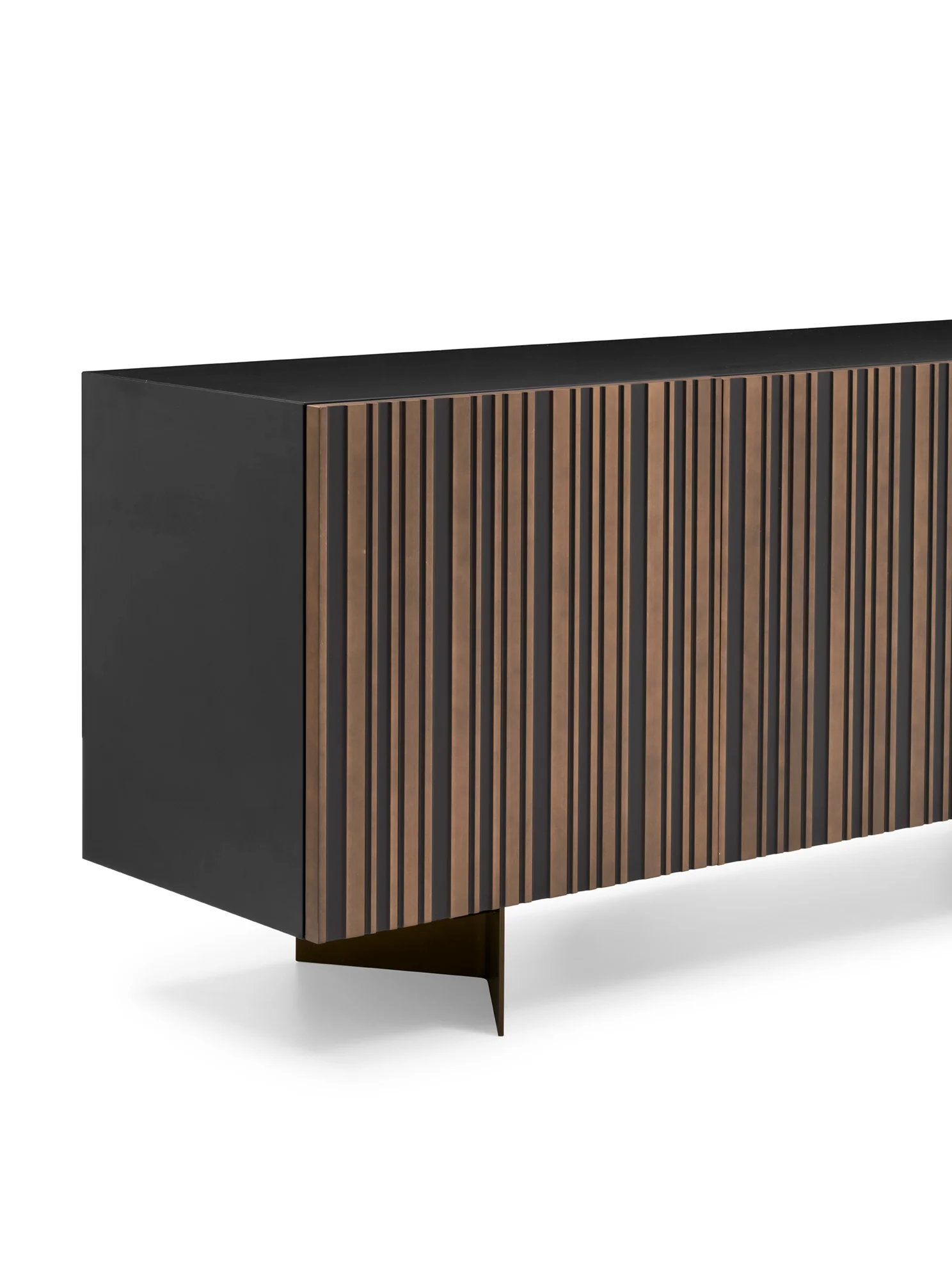 Komoda STRIPES czarny z brązowym - Image 7