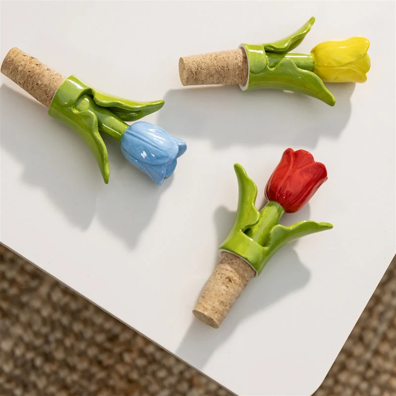 Korek do butelek TULIP zielony z żółtym - Image 3