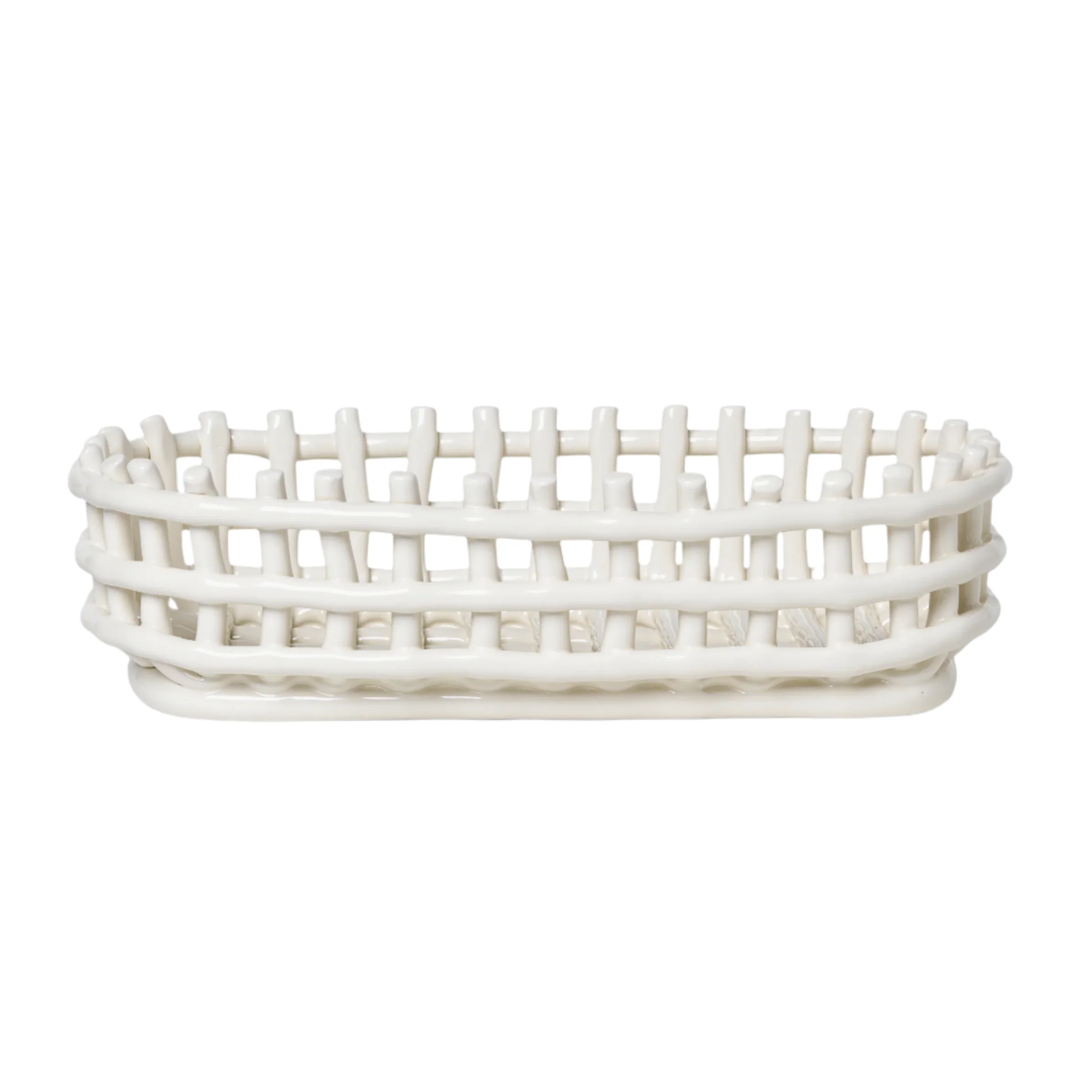 Koszyk CERAMIC BASKET OVAL biały - Image 3
