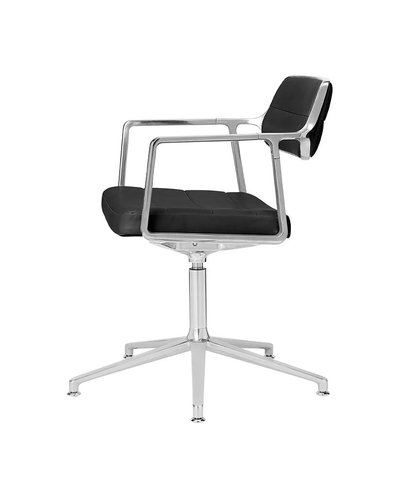 Krzesło biurowe 453+ czarna skóra z metalową podstawą - Image 15