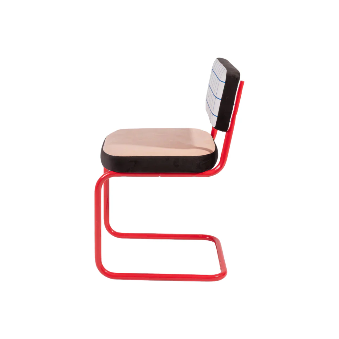 Krzesło SUPERCHAIR BLUE GRID łososiowy z czerwoną podstawą - Image 3