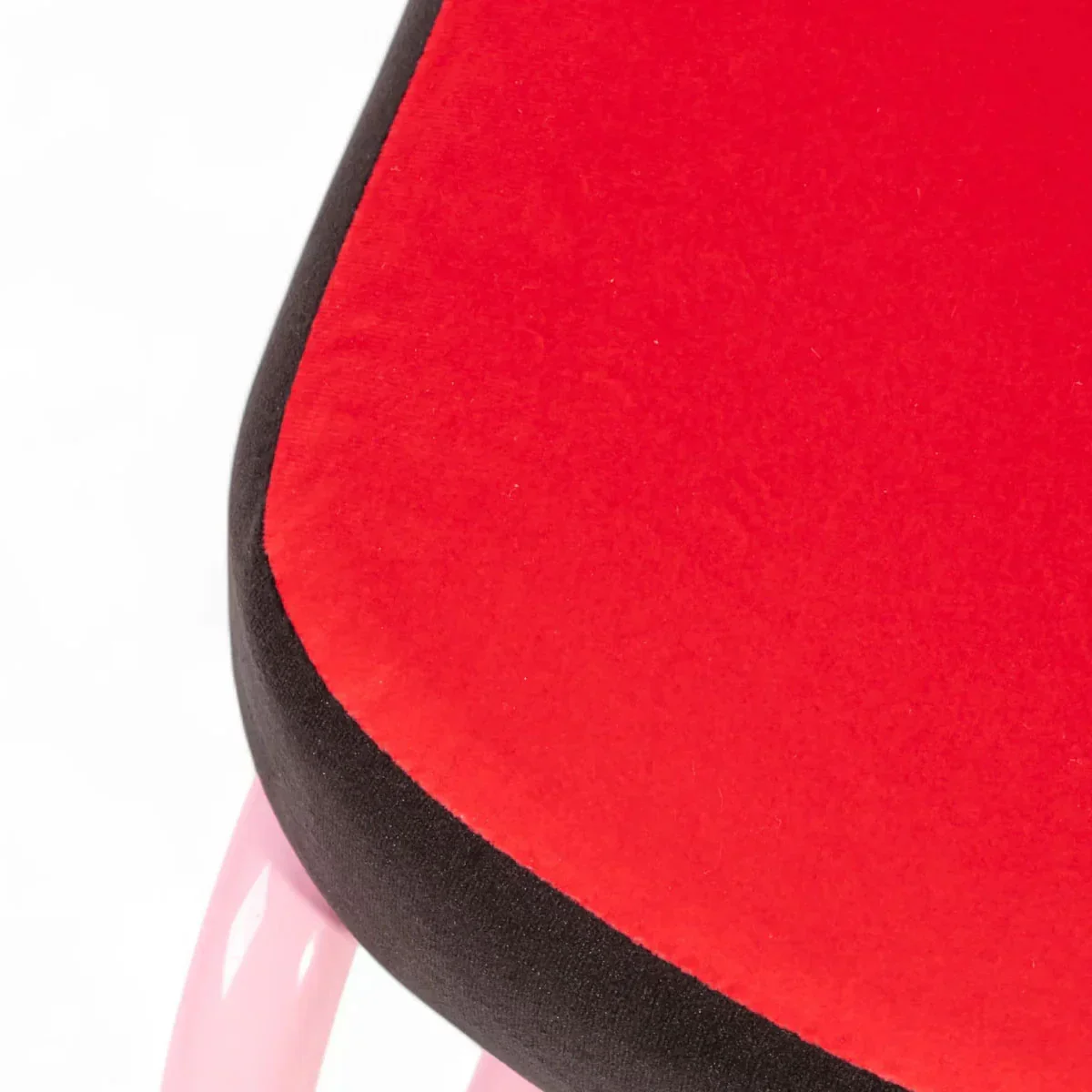 Krzesło barowe SUPERSTOOL BLUE STRIPES czerwony z różową podstawą - Image 4
