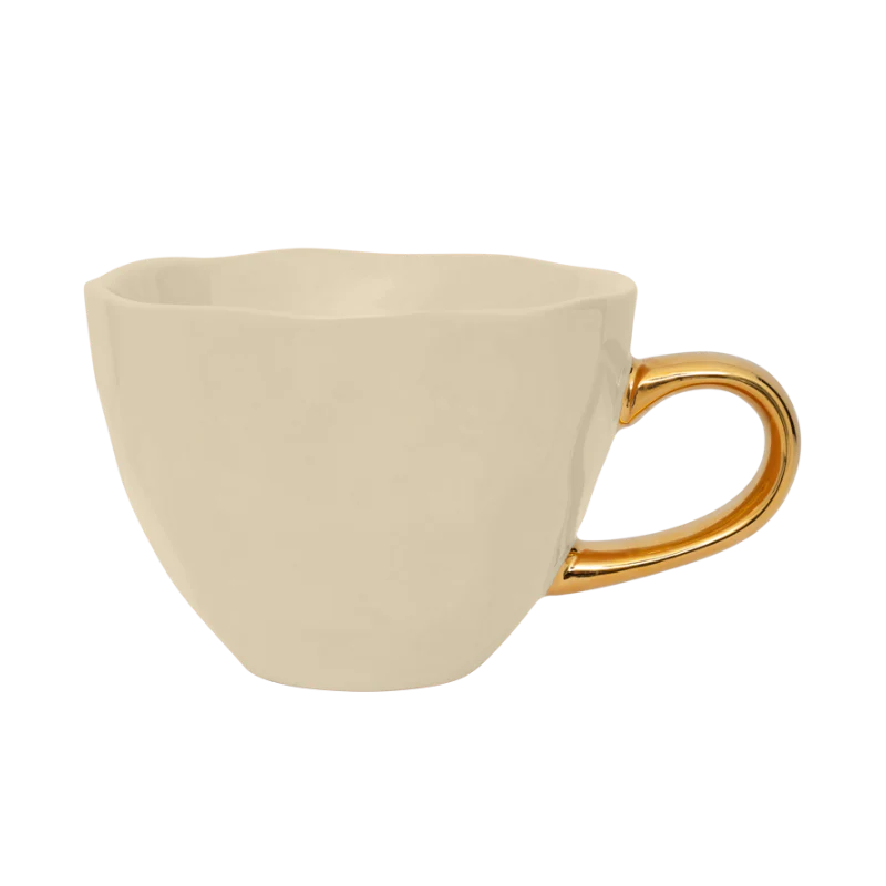 Filiżanka do cappuccino GOOD MORNING kremowy ze złotym