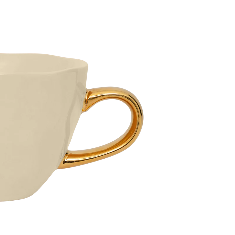 Filiżanka do cappuccino GOOD MORNING kremowy ze złotym - Image 3