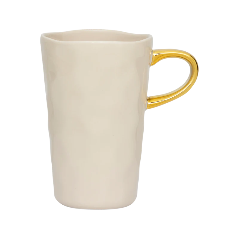 Kubek do latte GOOD MORNING kremowy ze złotym