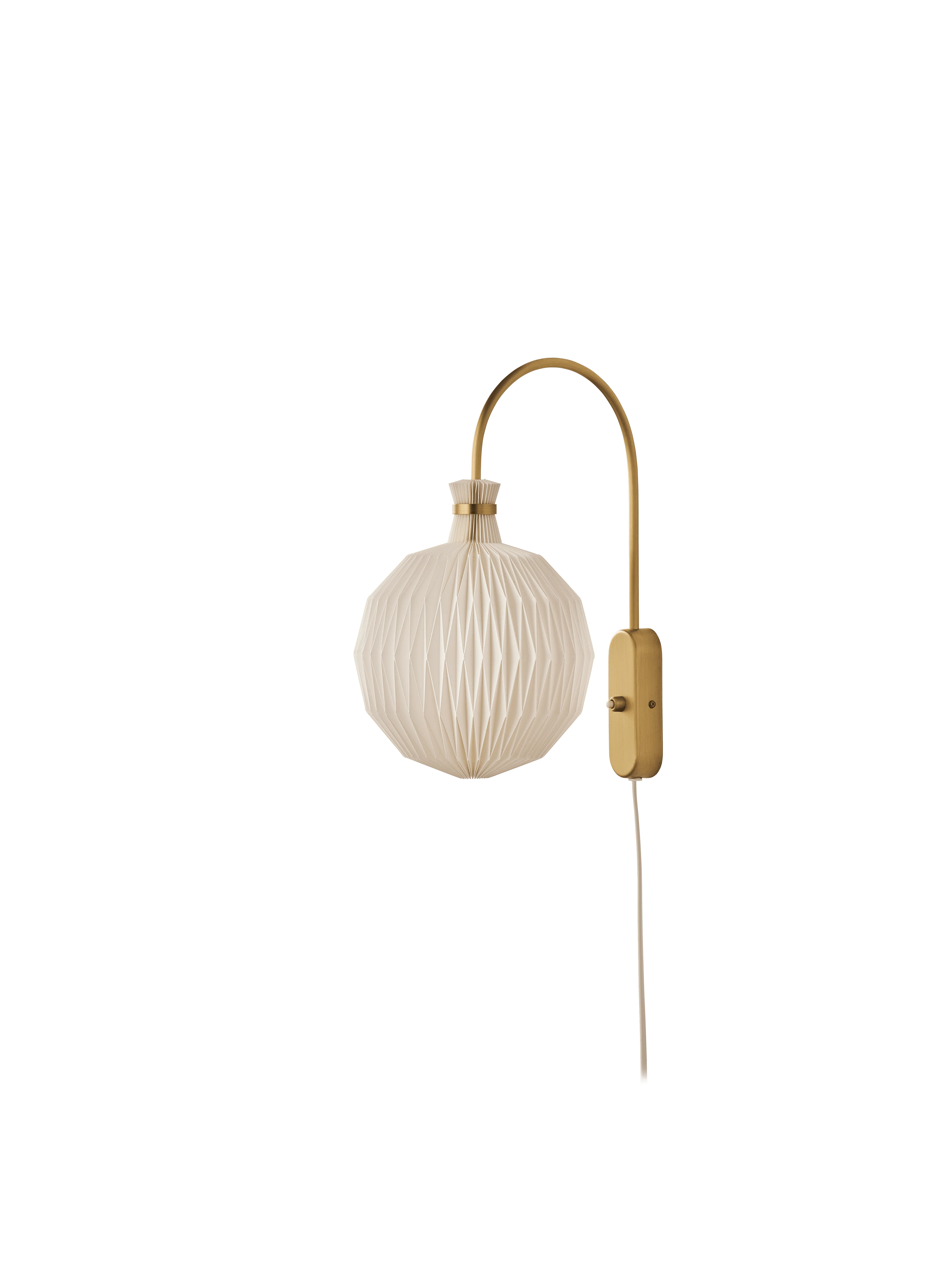 Lampa ścienna MODEL 201 biały z mosiężną podstawą - Image 3