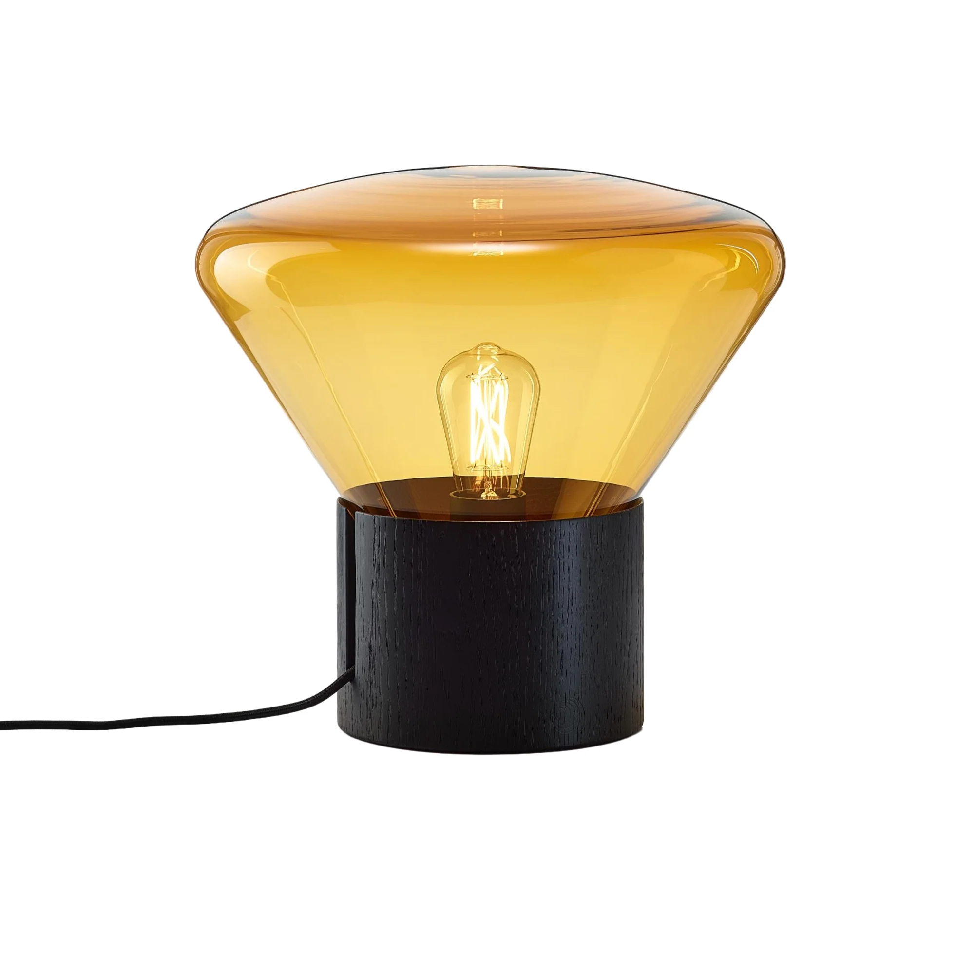 Lampa MUFFINS czarny dąb z dymionym brązowym szkłem - poekspozycyjna