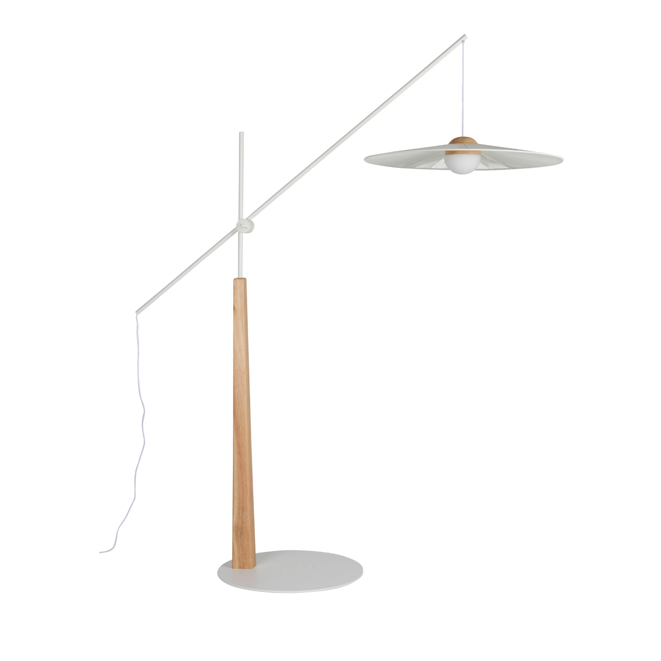 Lampa podłogowa z wysięgnikiem BELLE złamana biel