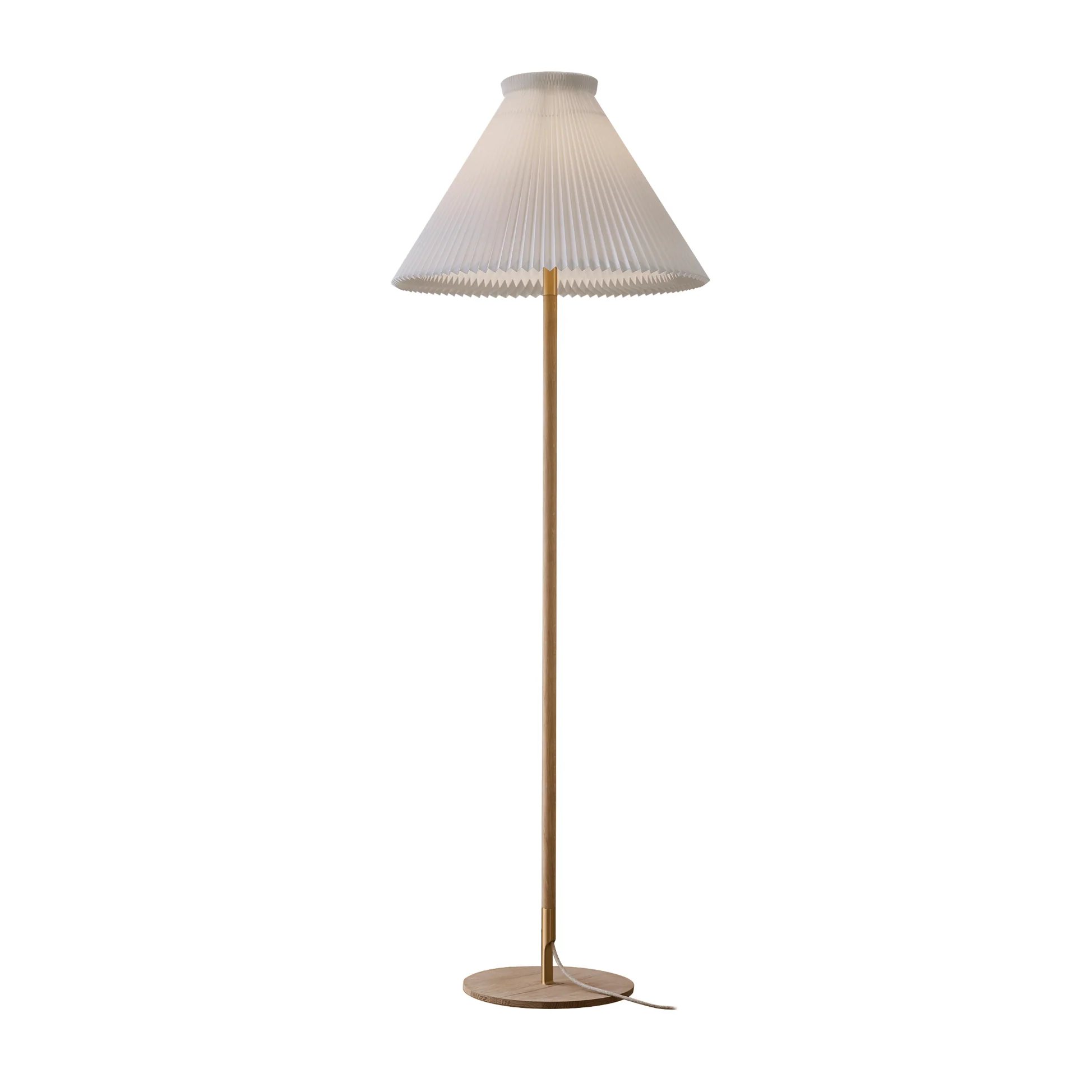 Lampa podłogowa MODEL 328  LK 80 biały z jasną dębową podstawą